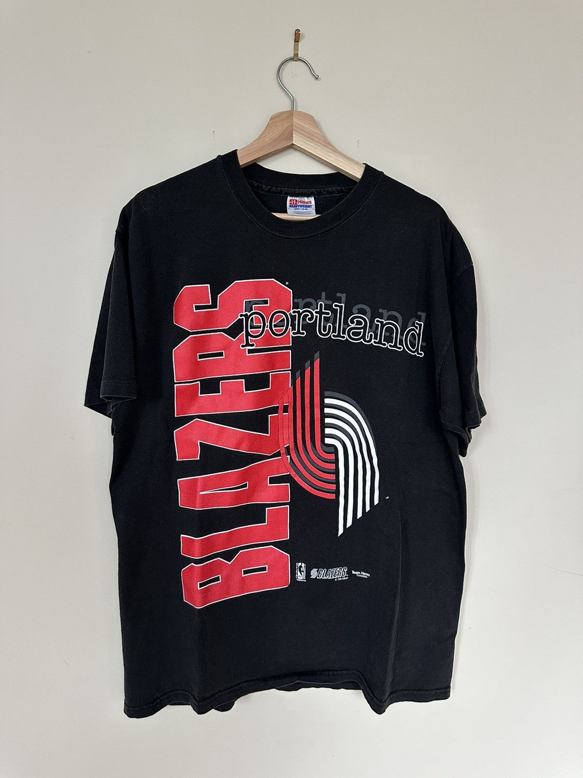 Hanes × NBA × Vintage Vintage 90s Portland Trail Blazers Graphic T-Shirt Size US L / EU 52-54 / 3 - 3 Thumbnail