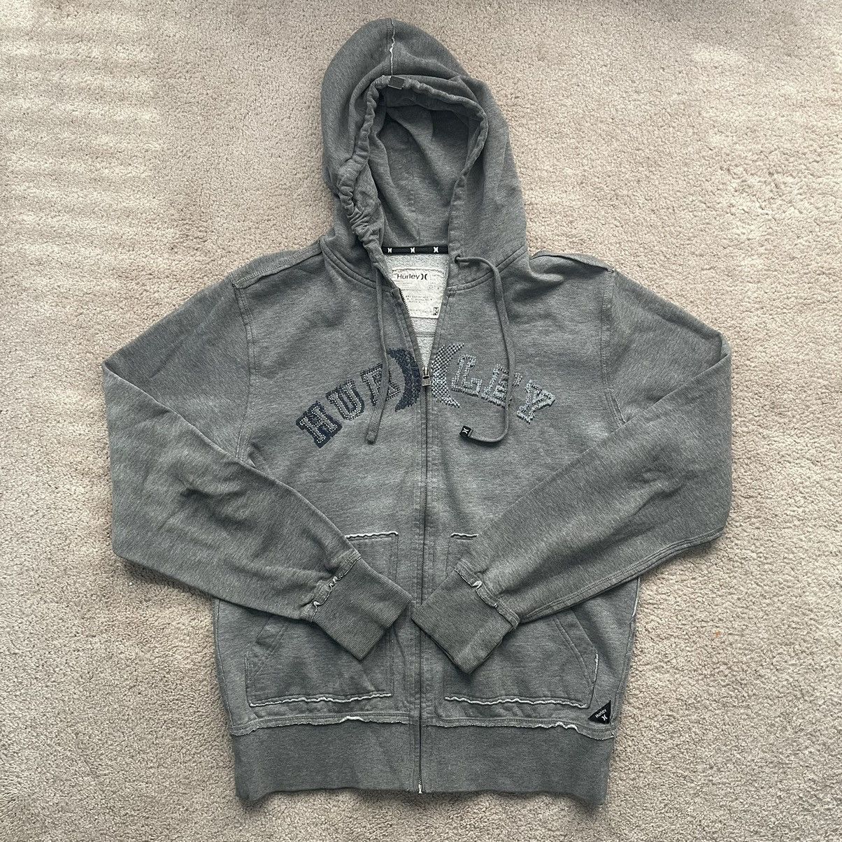Hurley Vintage Hurley Frayed Dark Grey Hoodie Size Large Size US L / EU 52-54 / 3 - 1 Thumbnail