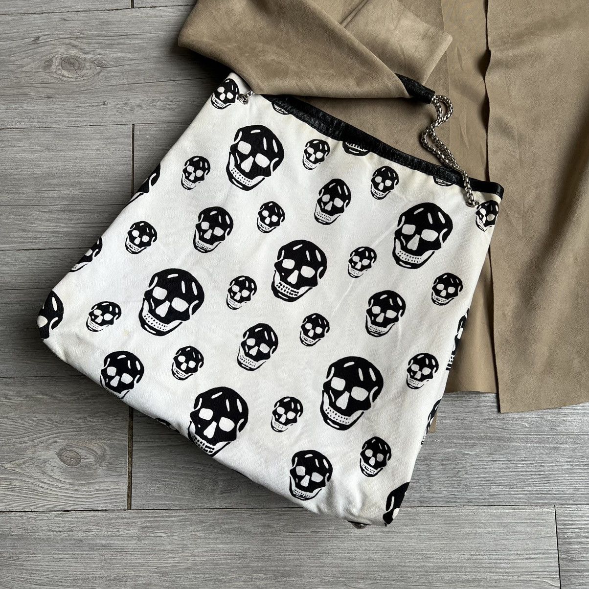 Authentic alexander mcqueen white skull tote bag