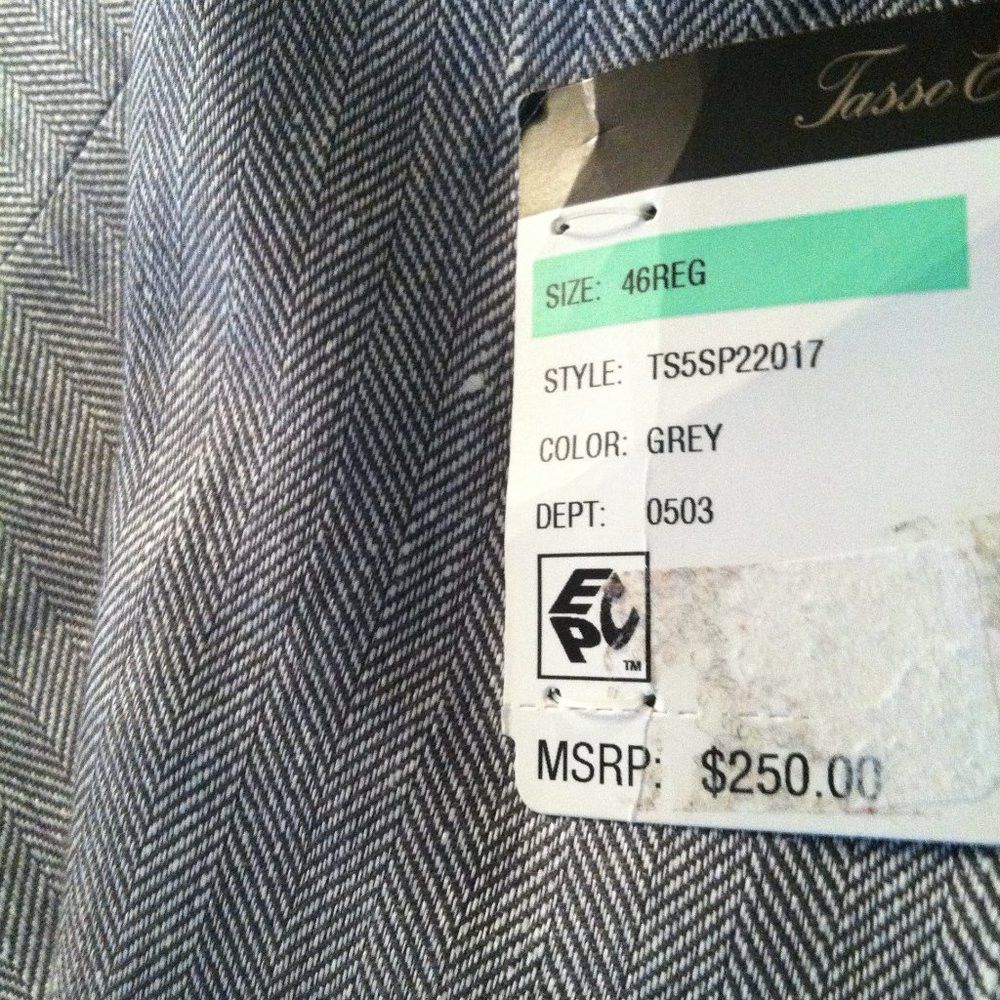 Tasso Elba TASSO ELBA MENS NEW 62%LINEN38%VISCOSE SPORT COAT BLAZER 46R Size 46R - 13 Thumbnail