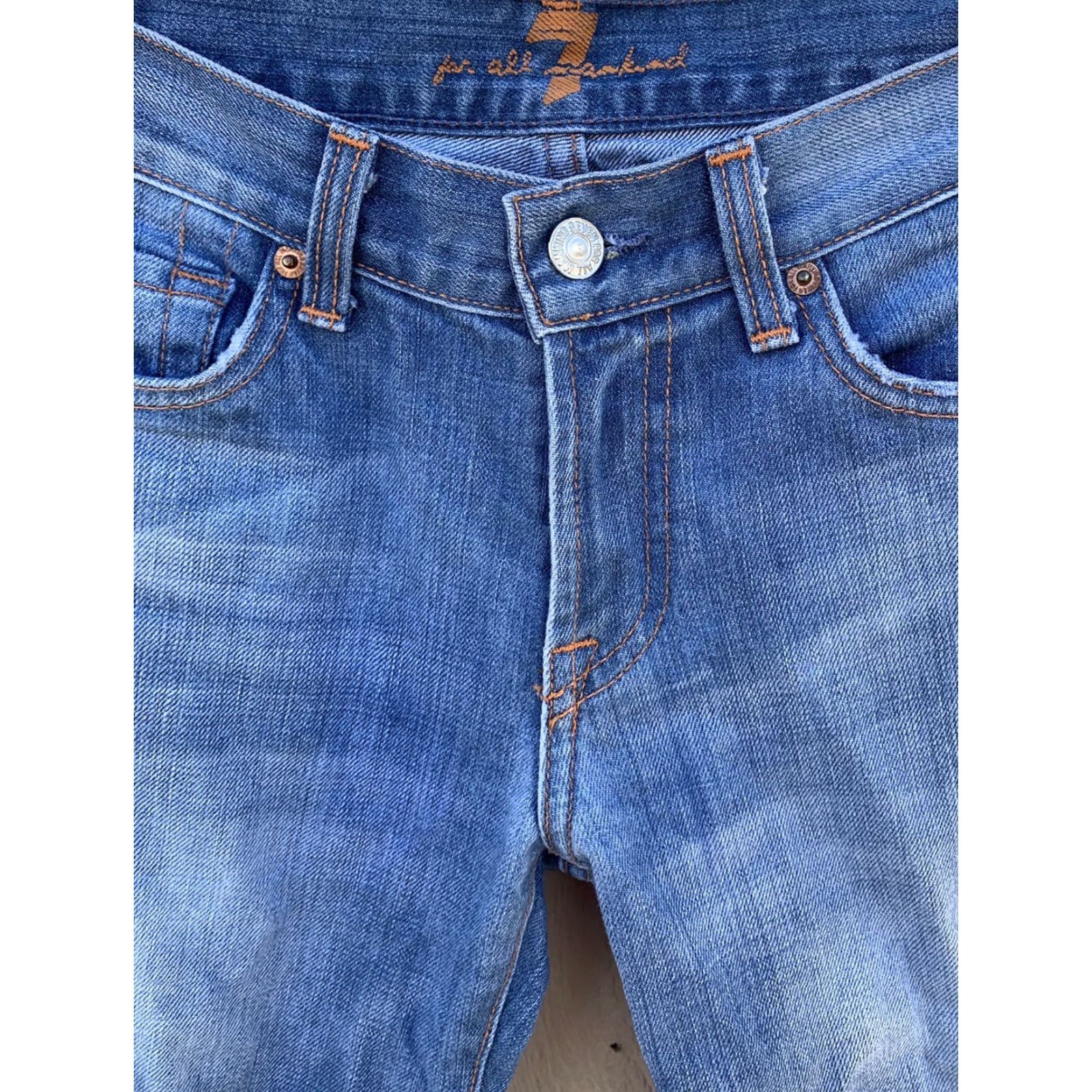 7 For All Mankind VINTAGE 7 For All Mankind Bootcut Jeans Made In USA 100% Cotton Size 26 Women Blue Denim Distressed Size 26" / US 2 / IT 38 - 4 Thumbnail