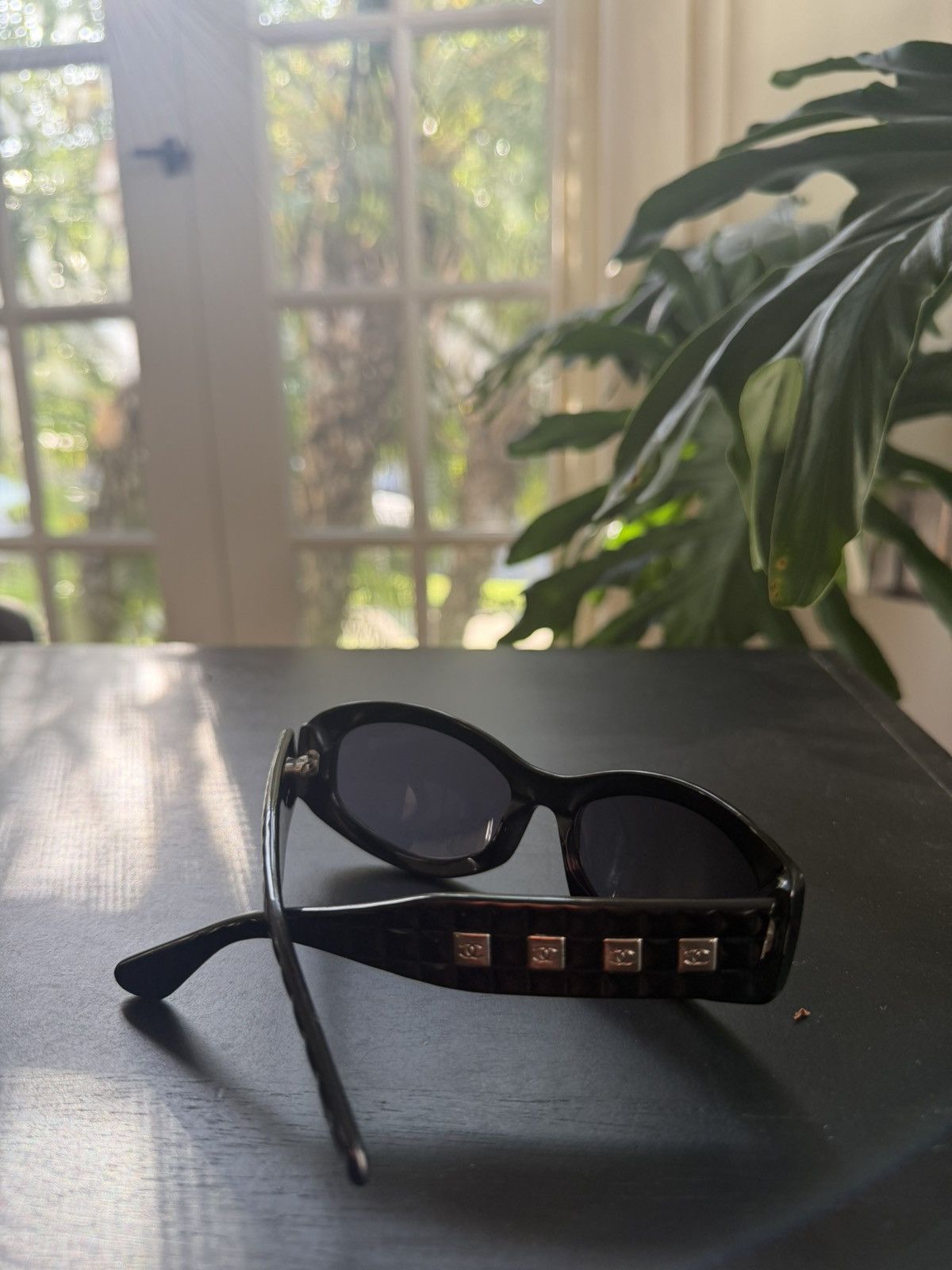 Chanel Vintage Chanel Oval Sunglasses- Black Size ONE SIZE - 6 Thumbnail