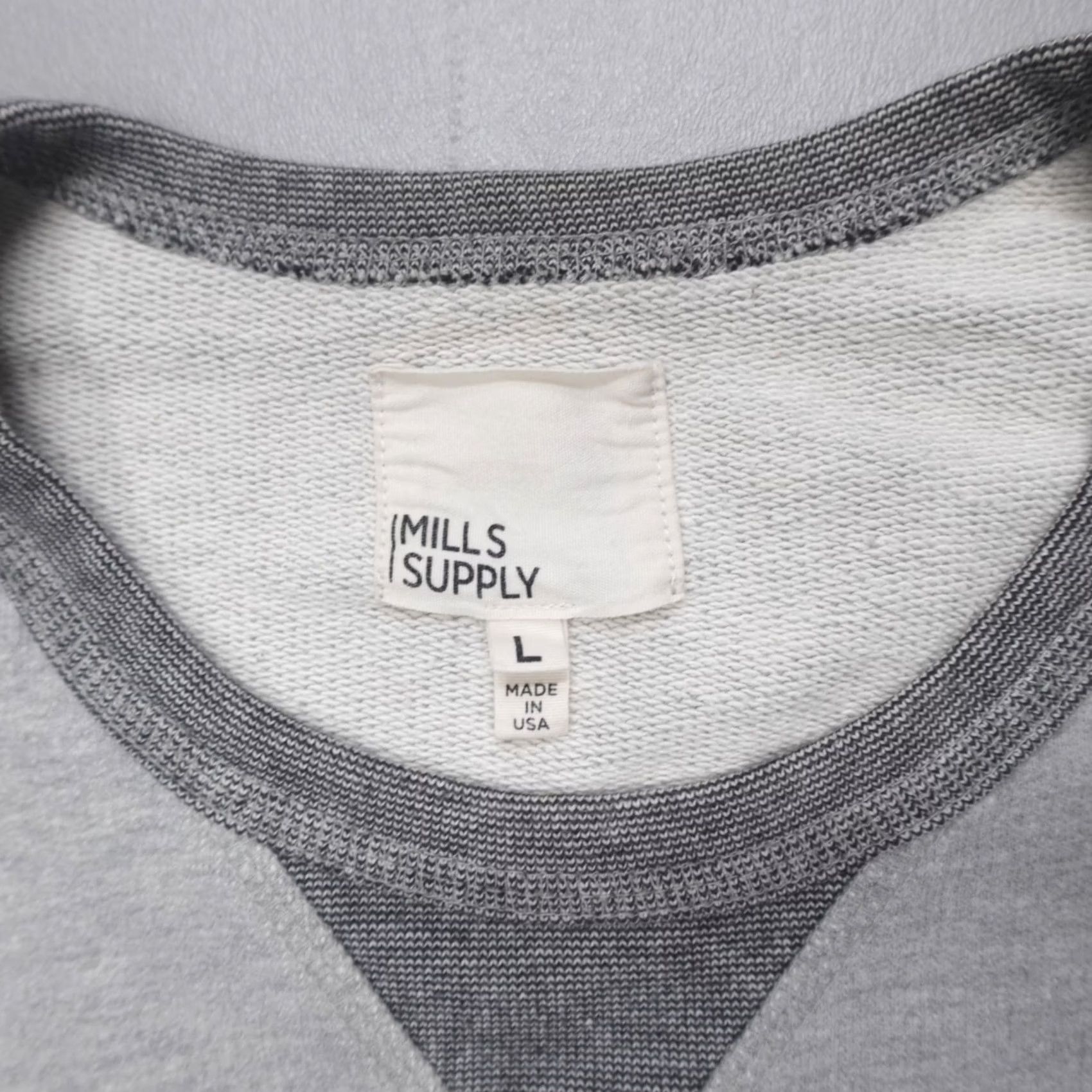 Vintage Mills Supply Men's Crewneck Cotton Terry Sweatshirt Grey L Pullover Casual Sweatshirt Men Size US L / EU 52-54 / 3 - 4 Thumbnail