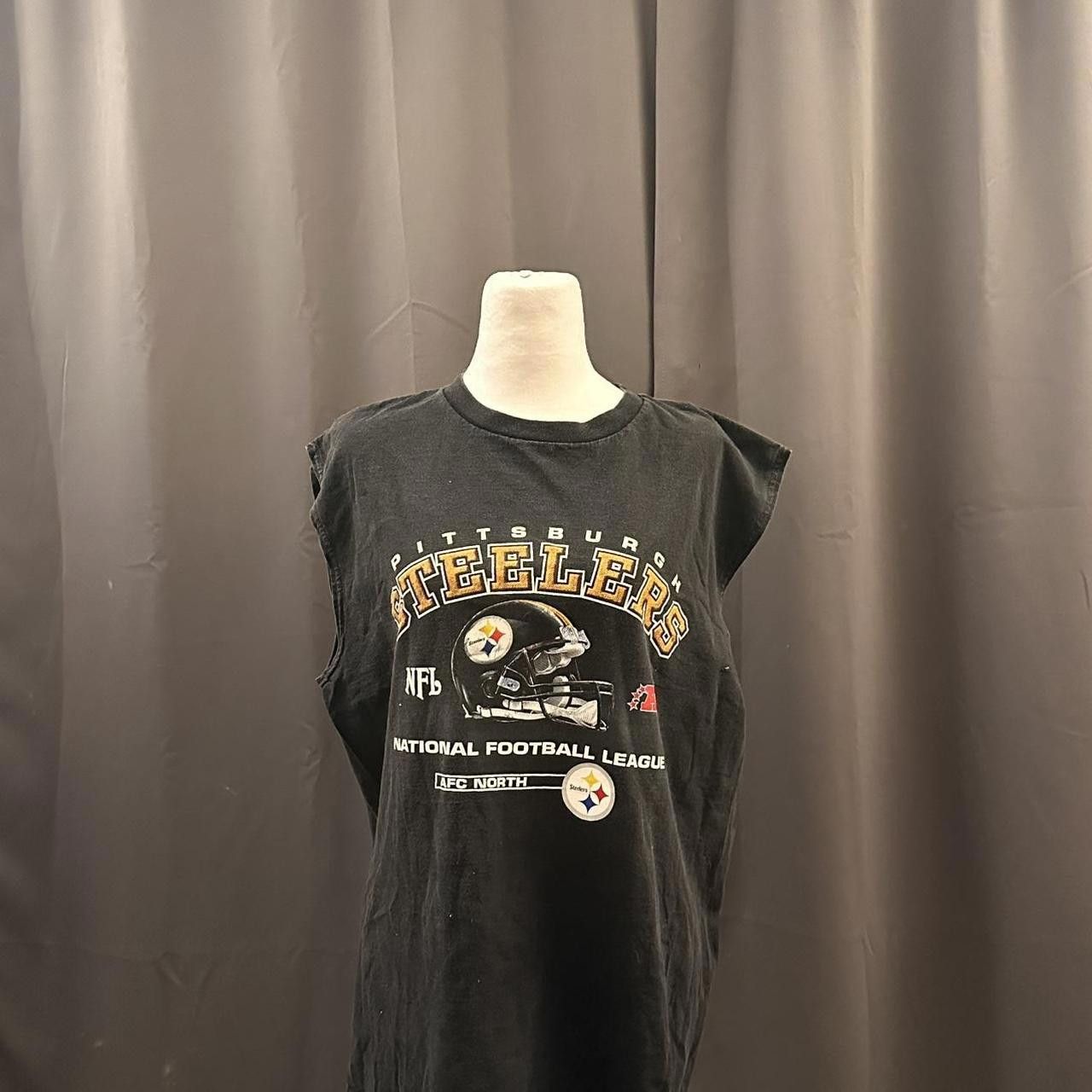 NFL Vintage Black Faded Pittsburgh Steelers Sleeveless Shirt Size US L / EU 52-54 / 3 - 1 Thumbnail
