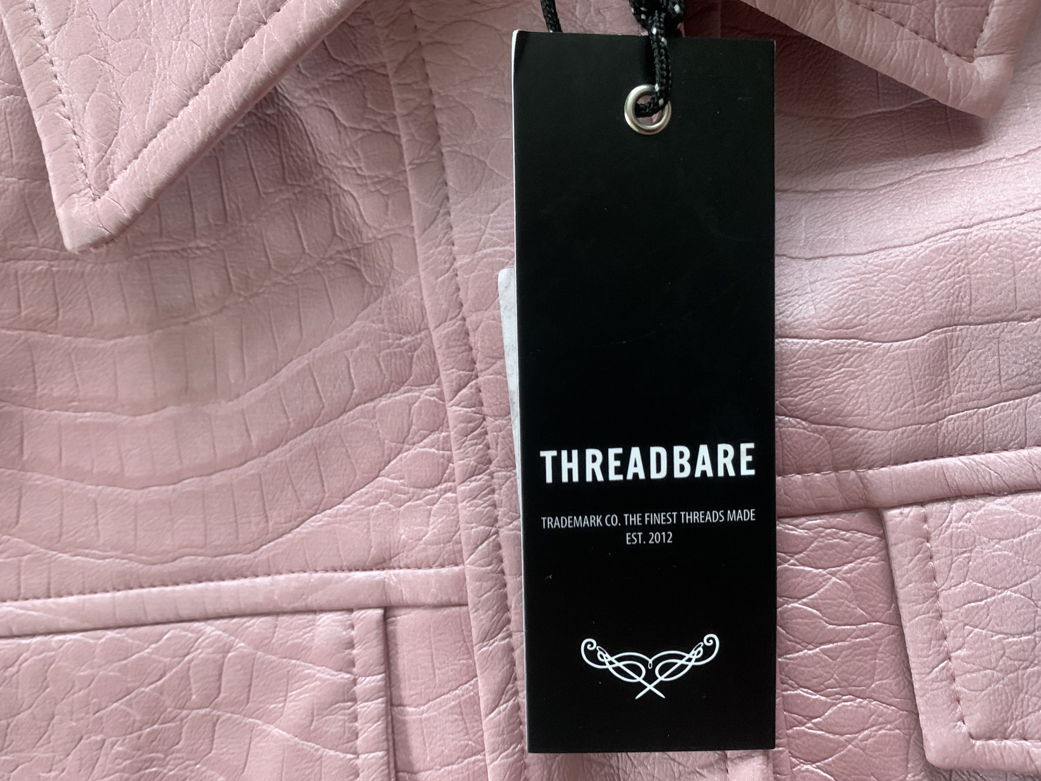 Other Womens Threadbare Pink Faux Leather Belted Jacket Size S / US 4 / IT 40 - 8 Thumbnail