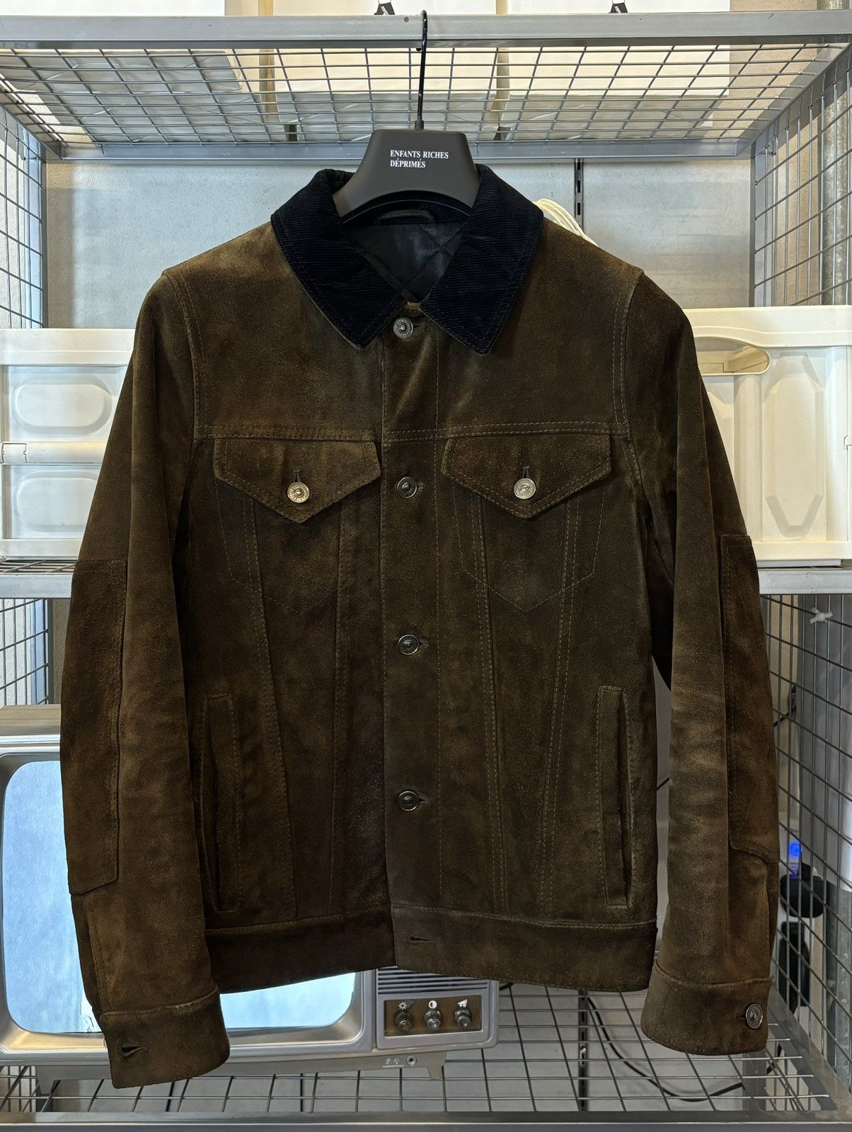 Berluti Berluti FW17 Brown Suede jacket with corduroy collar Size US S / EU 44-46 / 1 - 1 Thumbnail