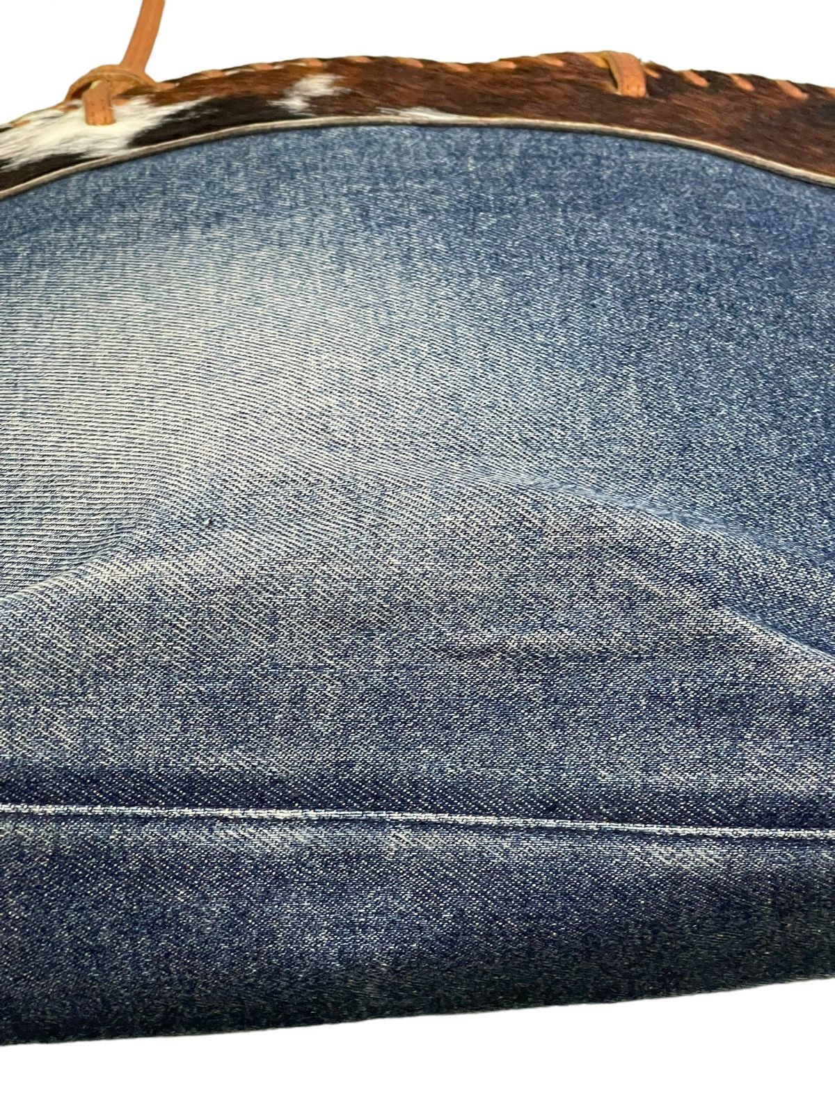 Japanese Brand Denim Leather Berge Italy Shoulder Bag 3🟩 Size ONE SIZE - 6 Thumbnail