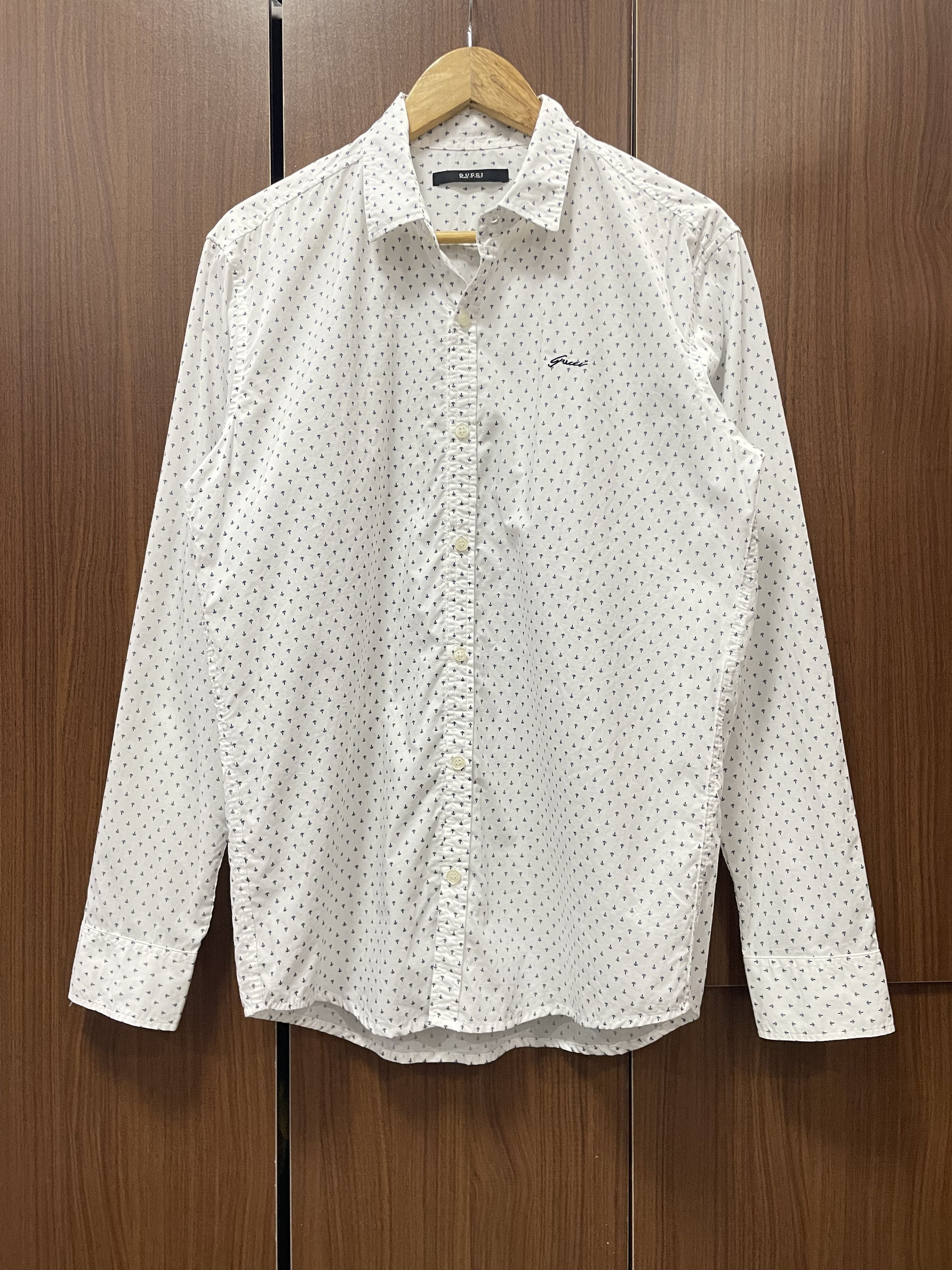 Gucci × Tom Ford Gucci - Fleur de Lis mono button up long sleeve Size US L / EU 52-54 / 3 - 1 Thumbnail