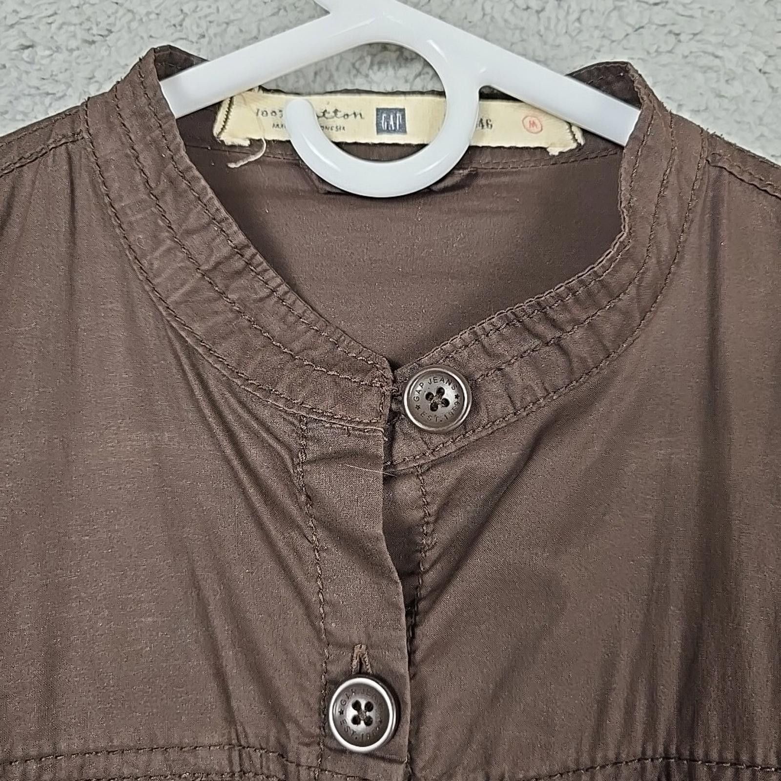 Gap Gap Women's Cargo Size M Brown Cotton Long Sleeve Shirt Size M / US 6-8 / IT 42-44 - 3 Thumbnail
