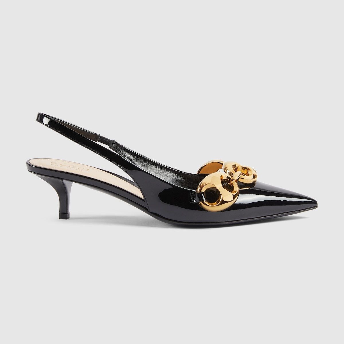 Gucci Gucci Marina Chain Patent Leather Slingback Pumps SIZE 36 Size ONE SIZE - 1 Thumbnail