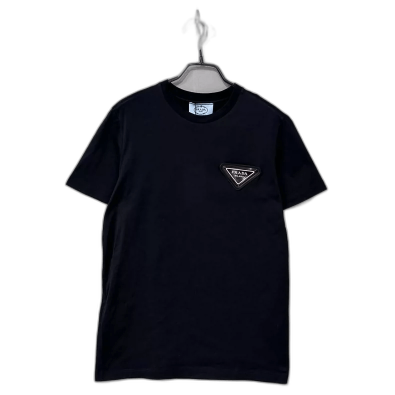 Prada PRADA Black Triangle Logo Short Sleeve T-shirt | Grailed