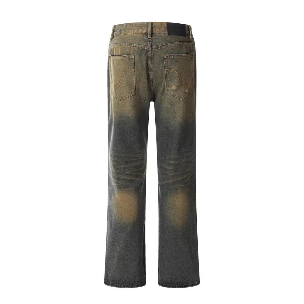 Japanese Brand × Jean Washed men's punk trend distressed loose jeans Size US 32 / EU 48 - 2 Thumbnail