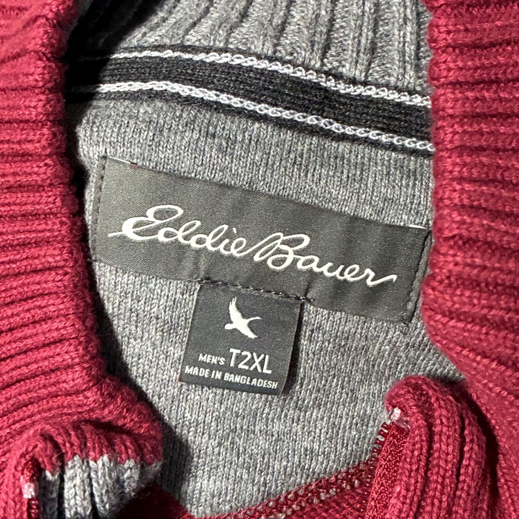 Eddie Bauer Eddie Bauer Sweater Mens 2XL Pullover Mock Neck Ribbed Red Knit Casual, Travel, All Seasons, Big & Tall Top Shirt Size US XXL / EU 58 / 5 - 5 Thumbnail