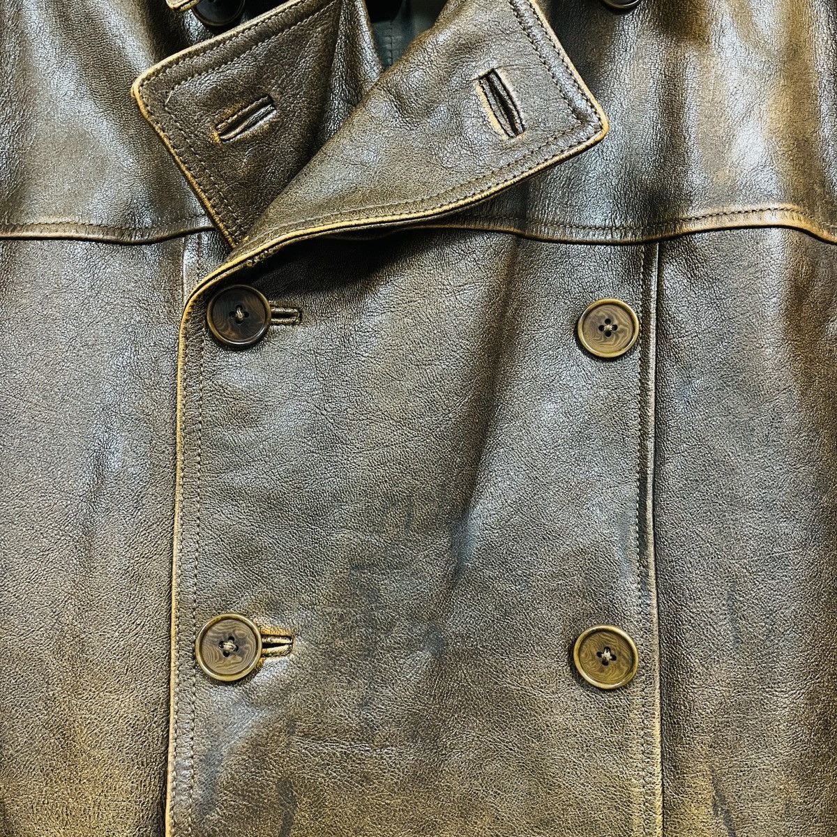 Genuine Leather × John Varvatos JOHN VARVATOS GOAT LEATHER TRENCH COAT ITALY SIZE 52 Size US L / EU 52-54 / 3 - 11 Thumbnail