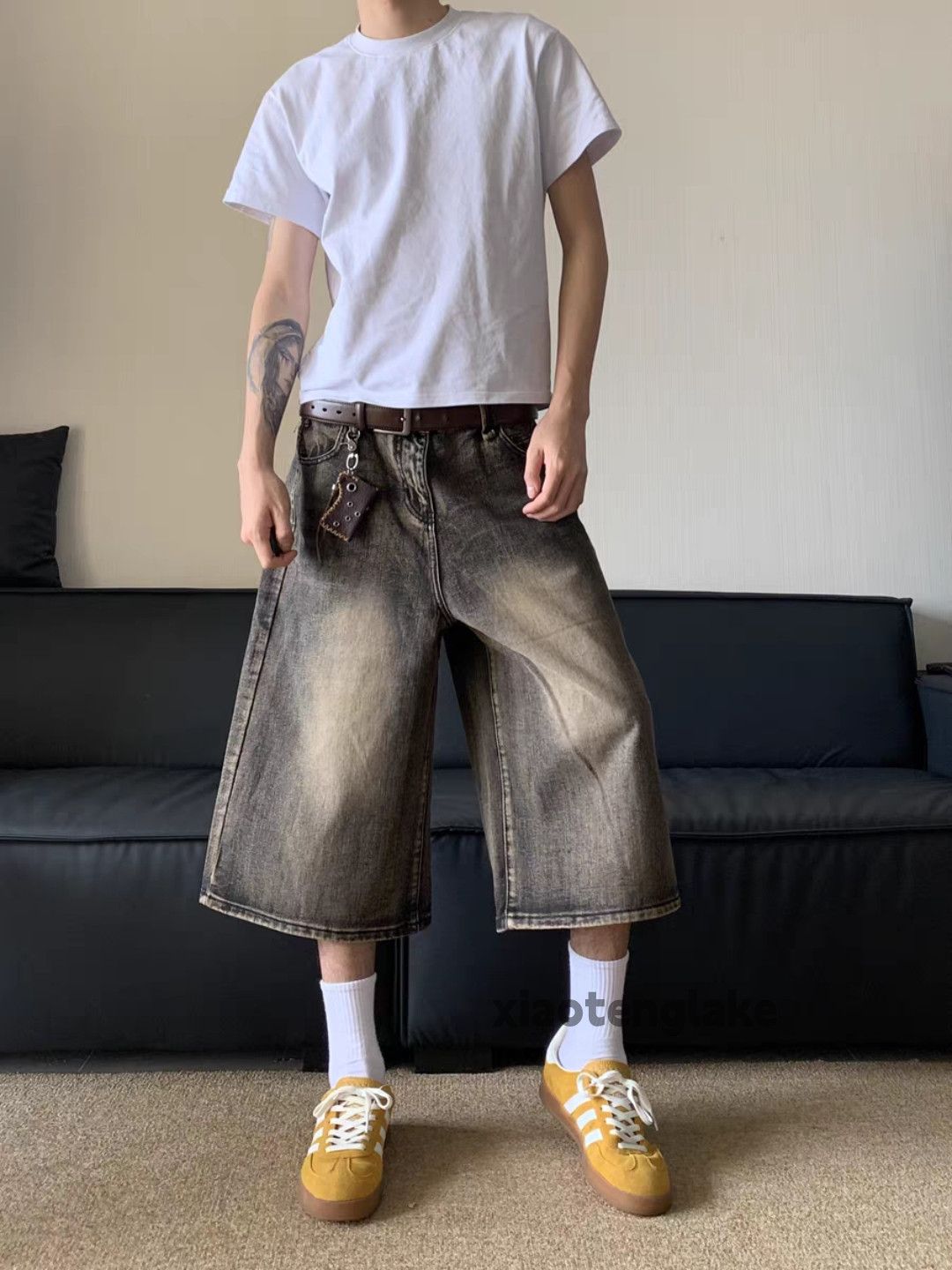 Designer × Jean × Vintage Unisex utility skate hiphop loose baggy hiphop shorts Size US 32 / EU 48 - 3 Thumbnail