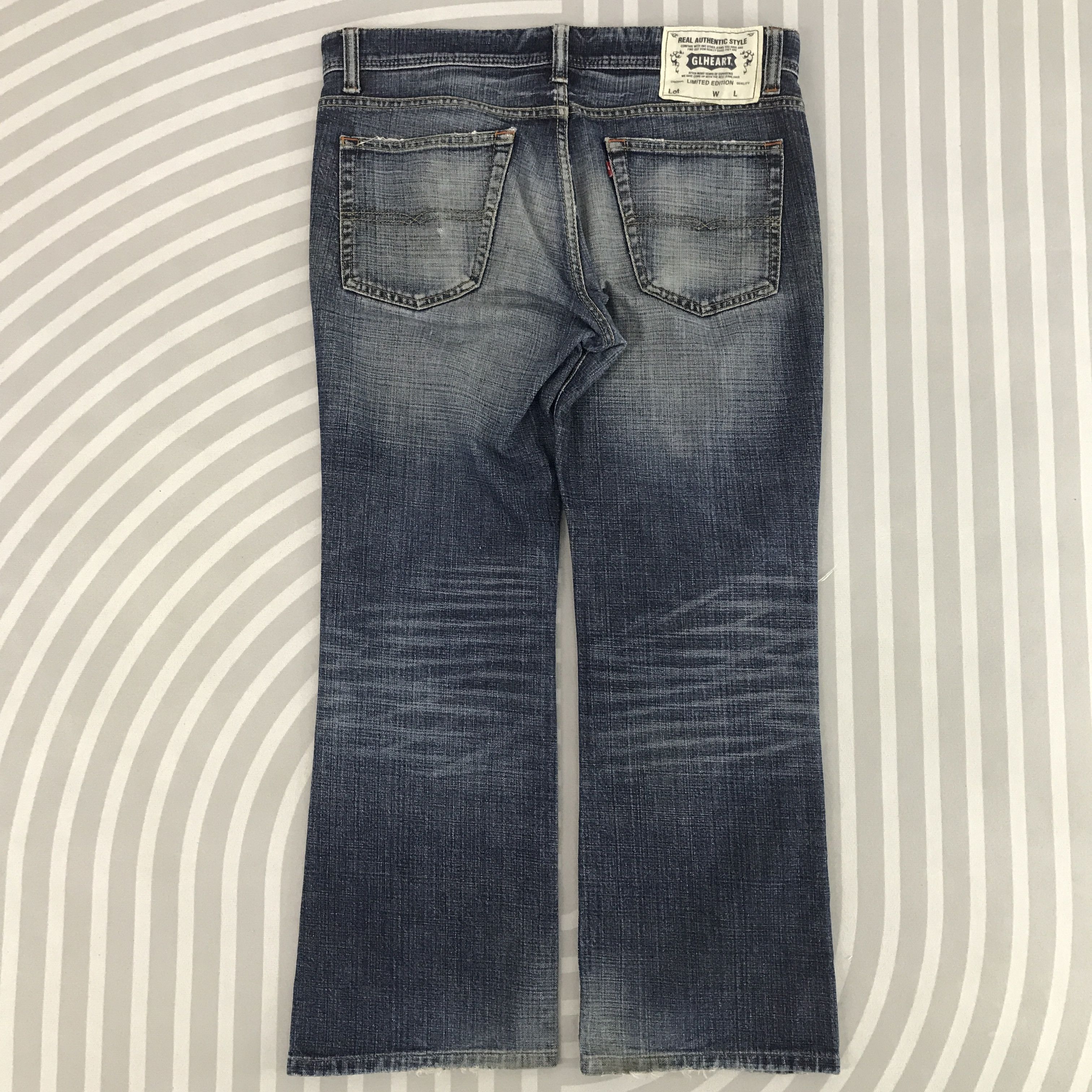 Japanese Brand × Vintage Vintage Glheart Real Authentic Style Distressed Jeans Size US 34 / EU 50 - 4 Thumbnail