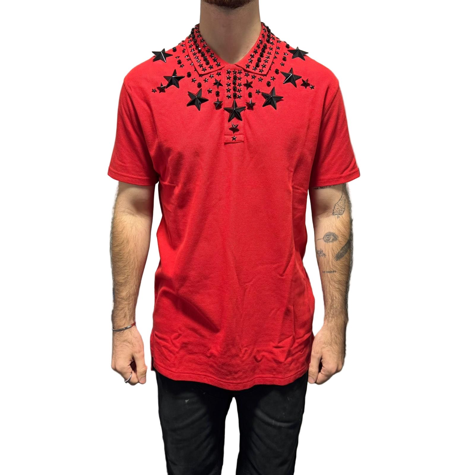 Givenchy Runway Red Swarovski Beads and Stars Polo Size US L / EU 52-54 / 3 - 2 Thumbnail