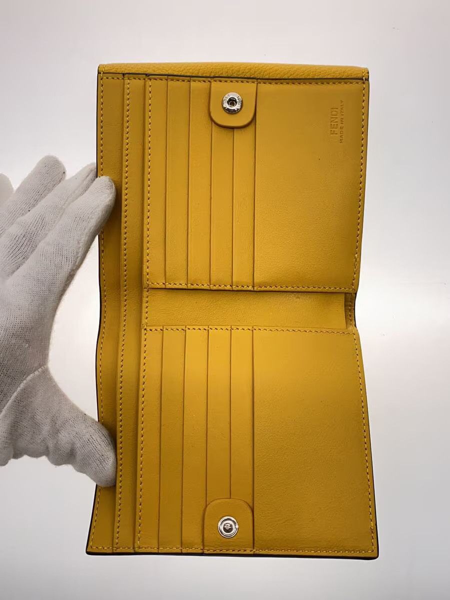 Fendi Fendi Leather Tri-Fold Wallet Yellow Size ONE SIZE - 4 Thumbnail
