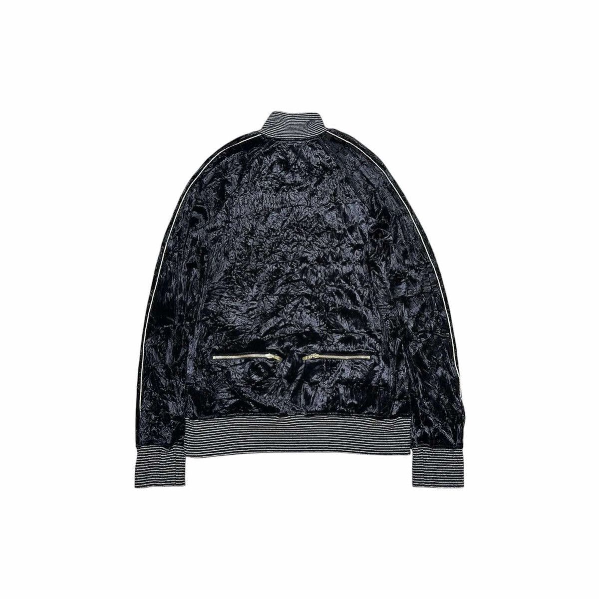 If Six Was Nine 🔥Sick Y2K L7 Real Hip Velvet Jacket Black Gold Goth Punk Size US L / EU 52-54 / 3 - 6 Thumbnail