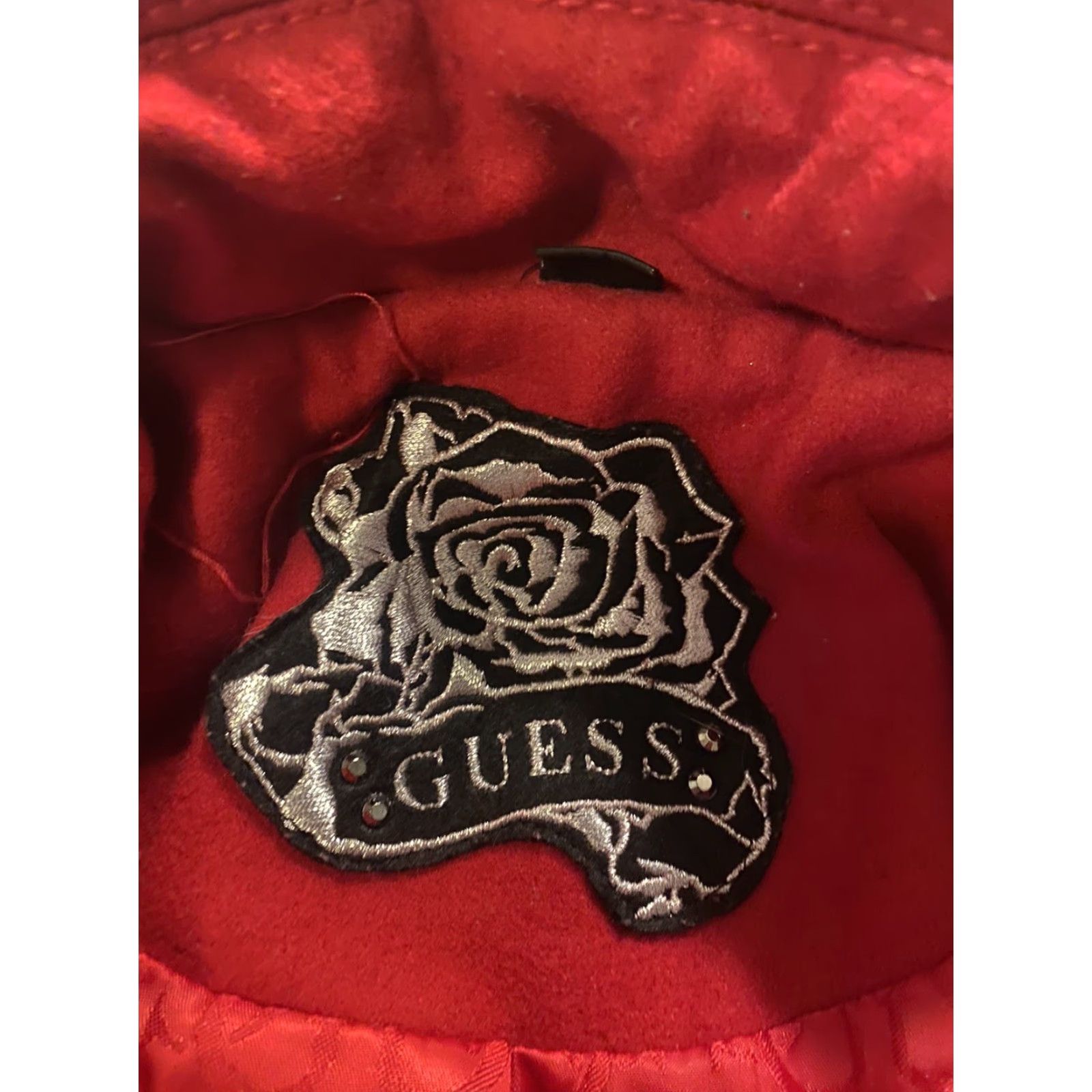 Guess VINTAGE GUESS Wool Blend Women’s Jacket Pea Coat Red Belted Collared Size M Size M / US 6-8 / IT 42-44 - 3 Thumbnail