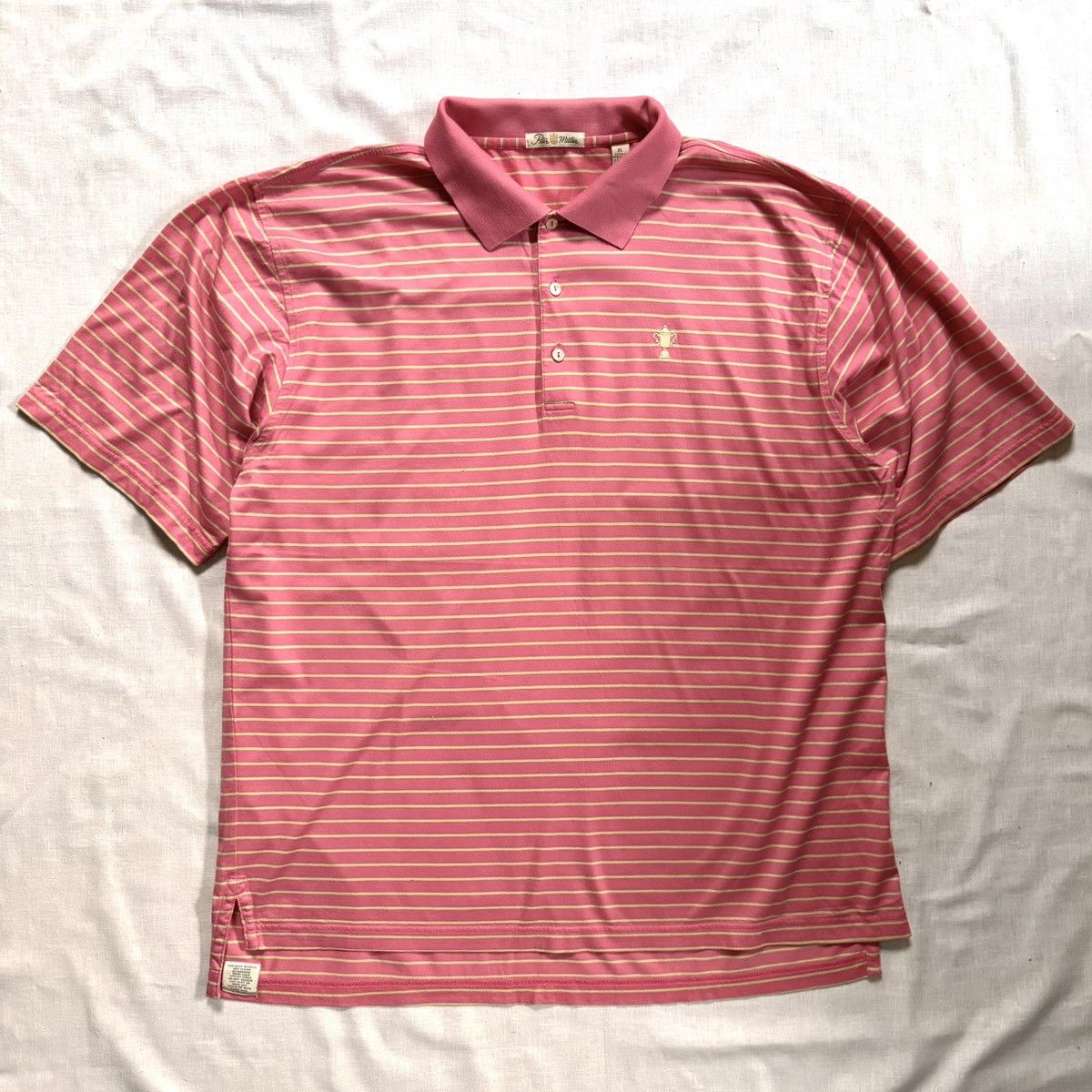 Peter Millar Peter Millar Pink Yellow Blue Stripe Boxy Polo Shirt Size US XL / EU 56 / 4 - 1 Thumbnail