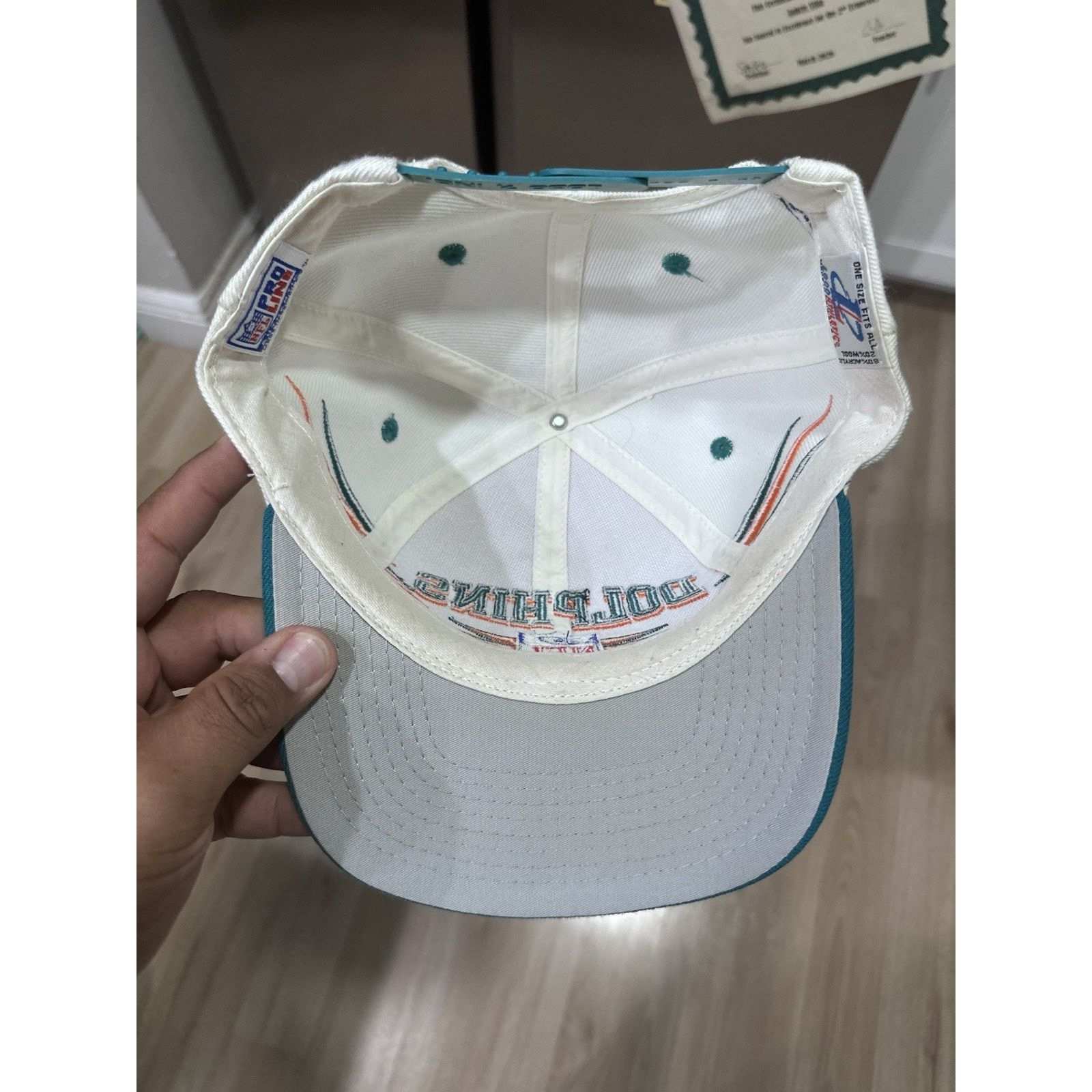 Pro Line Vintage NFL Miami Dolphins Diamond Cut Snapback 90s Hat Cap Size ONE SIZE - 5 Thumbnail