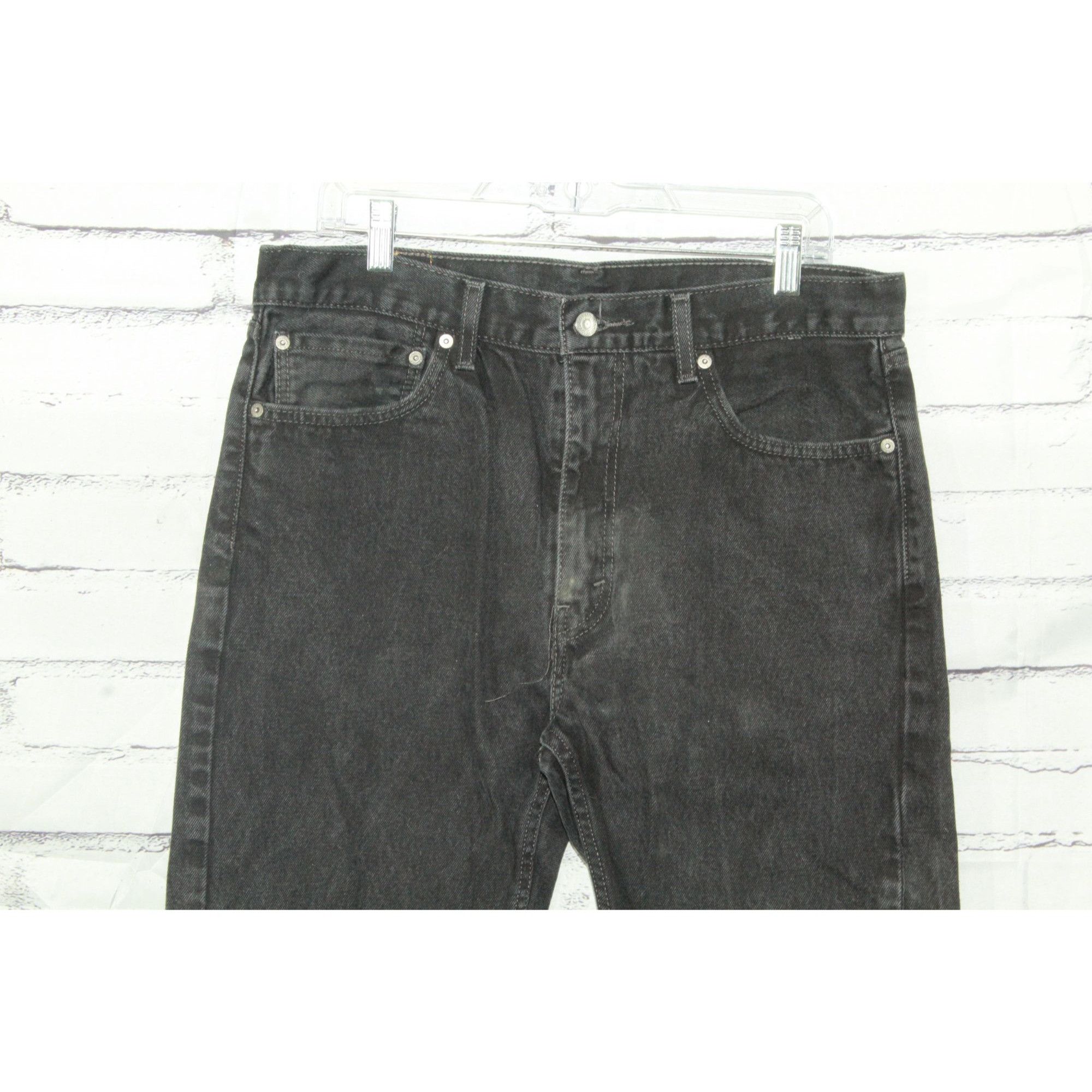 Levi's Levi's 505 Regular Fit Black Jeans Size US 36 / EU 52 - 3 Thumbnail