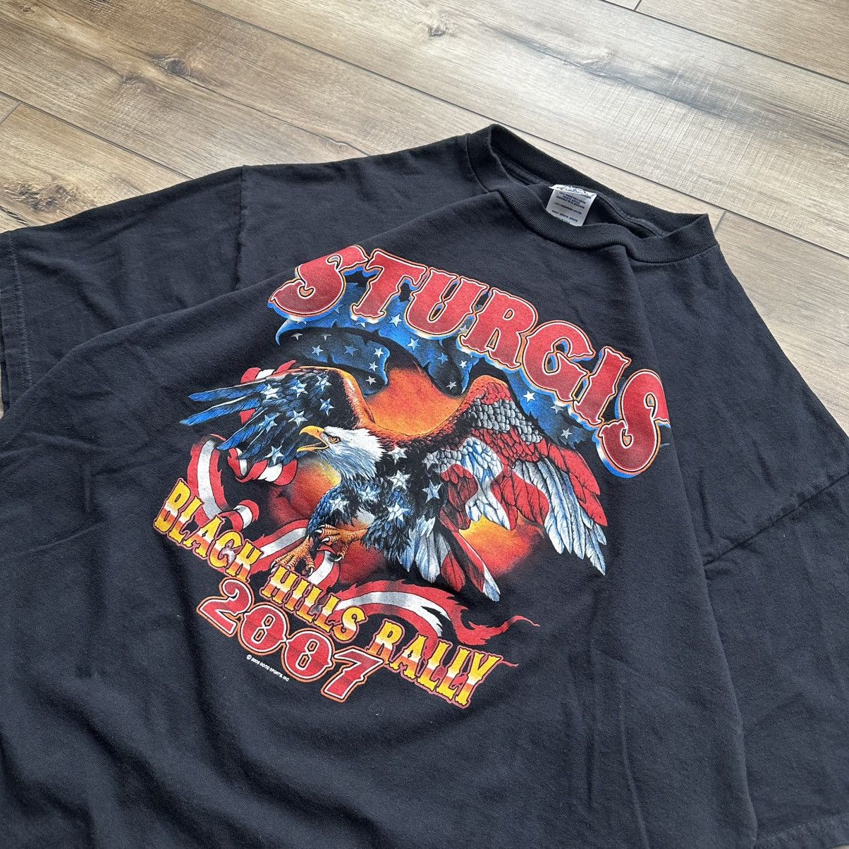 Harley Davidson Vintage 2007 Sturgis Black Hills Rally Biker Graphic Tee Size US XXL / EU 58 / 5 - 4 Thumbnail