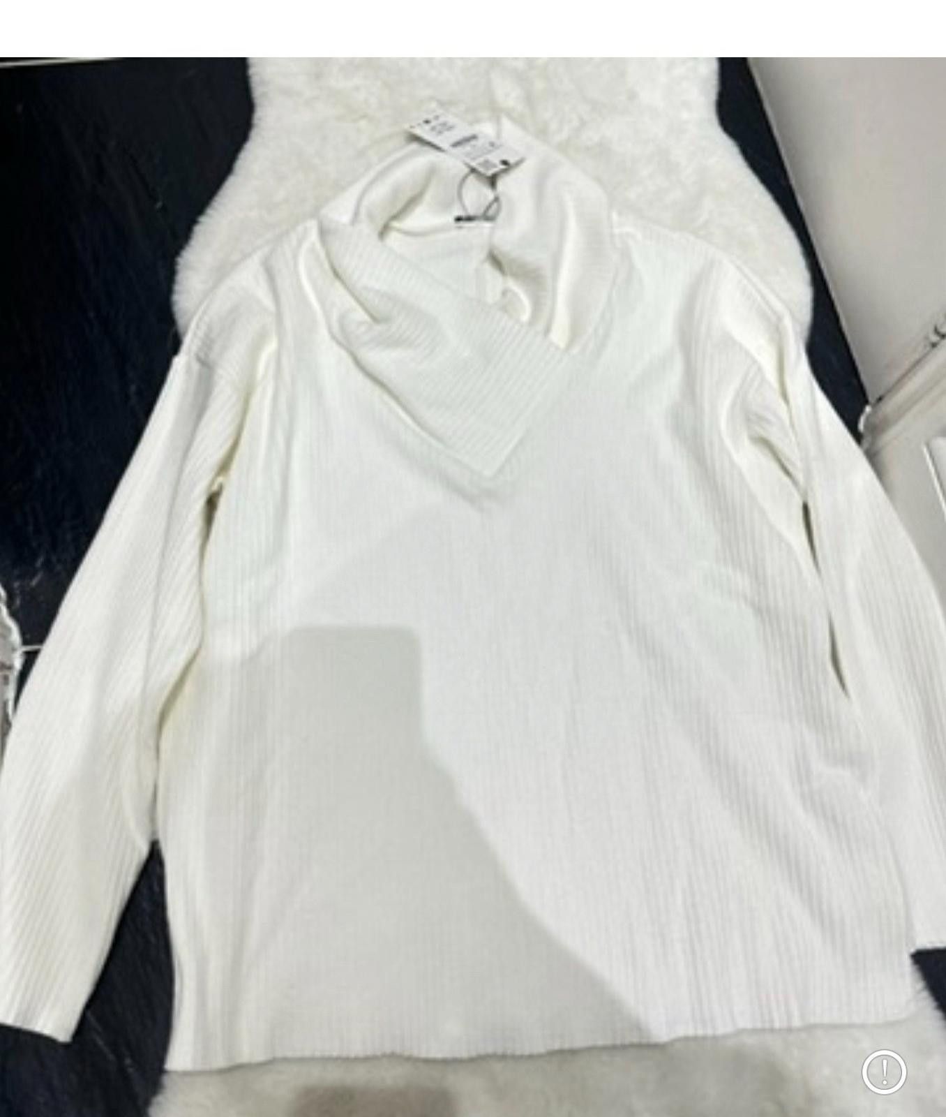 Zara Zara White Jumper Size L / US 10 / IT 46 - 1 Thumbnail