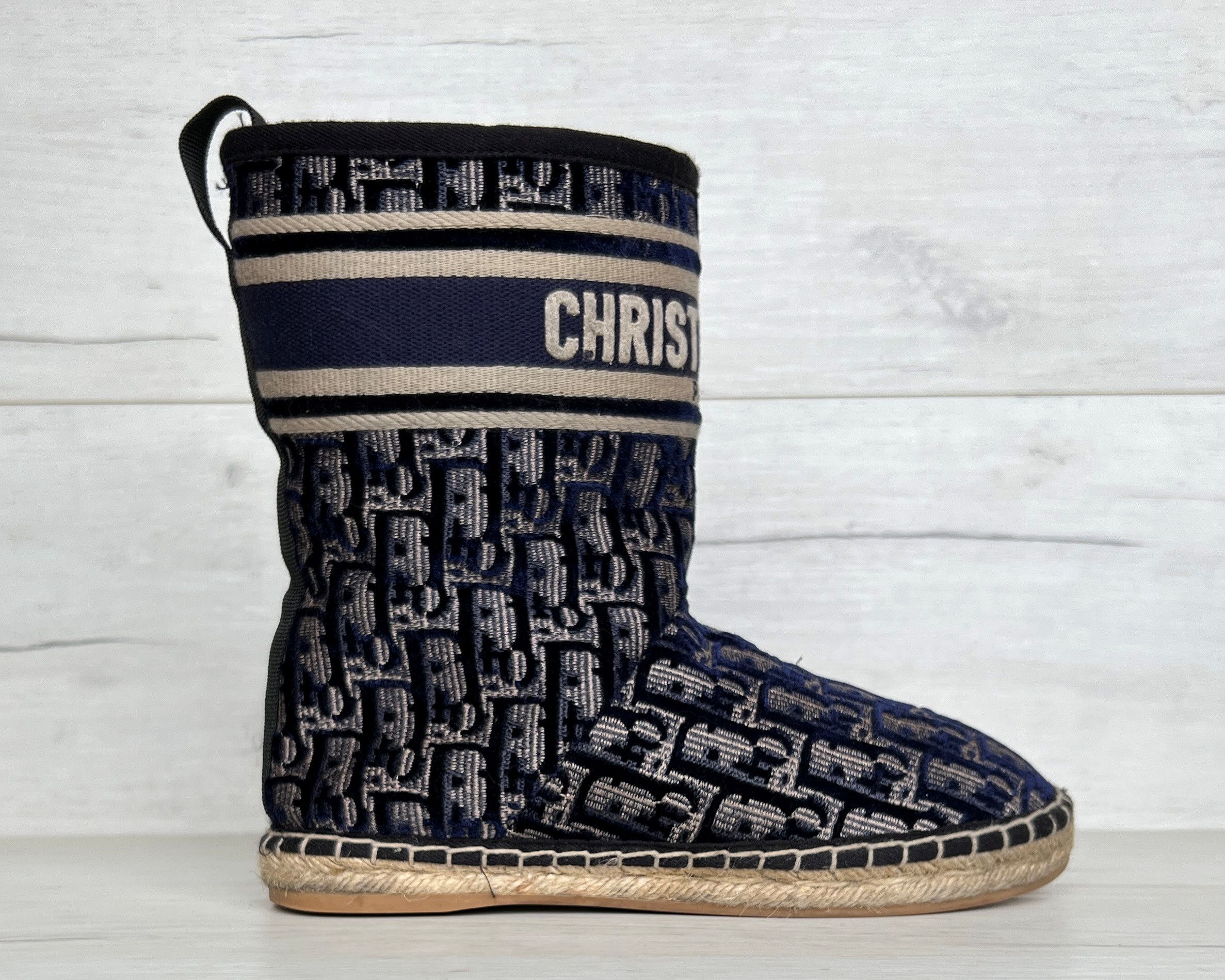 Dior CHRISTIAN DIOR Velvet Oblique Granville Espadrille Boots Size US 8 / IT 38 - 1 Thumbnail