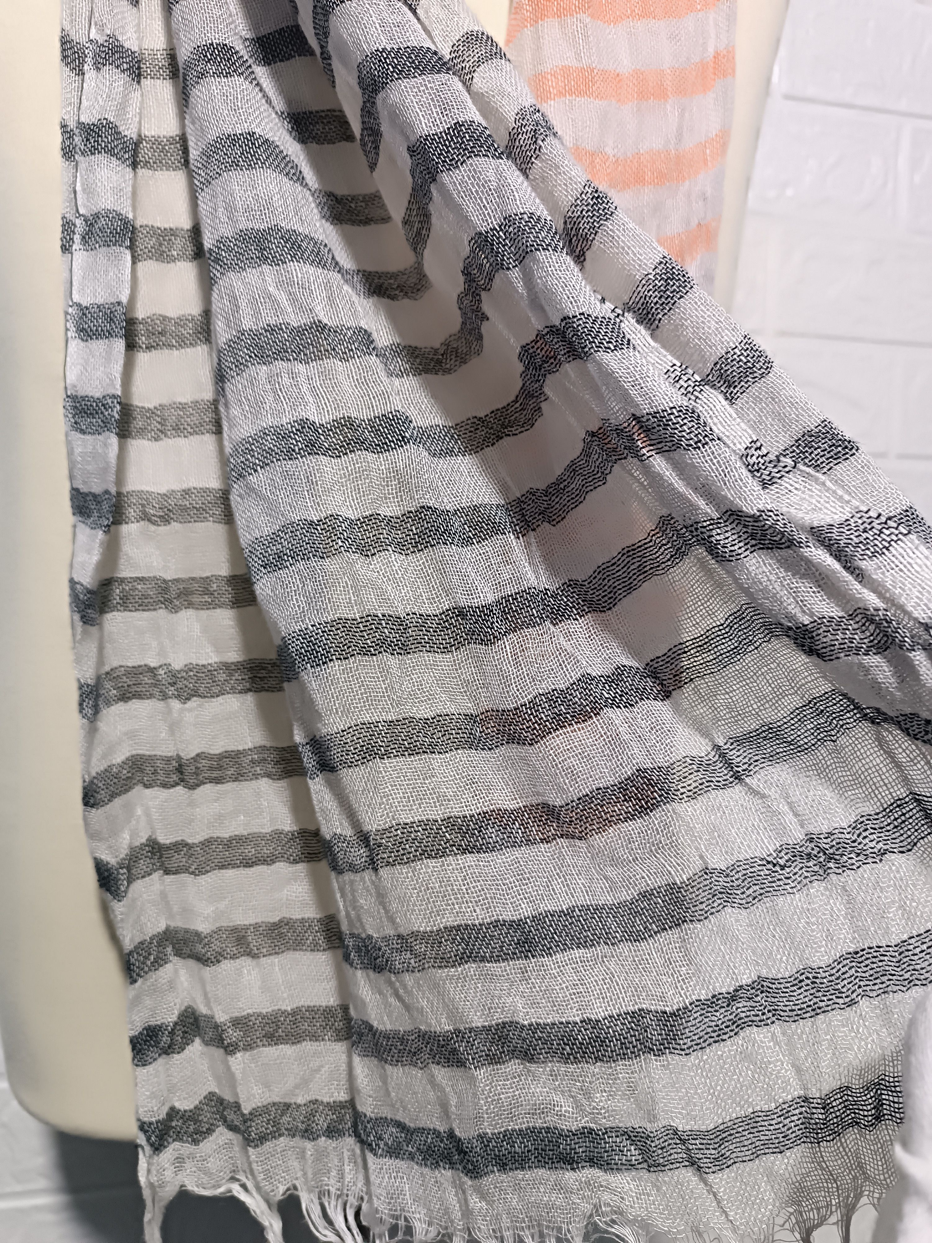 Other Thin Two Color Stripe Scraf Size ONE SIZE - 3 Thumbnail
