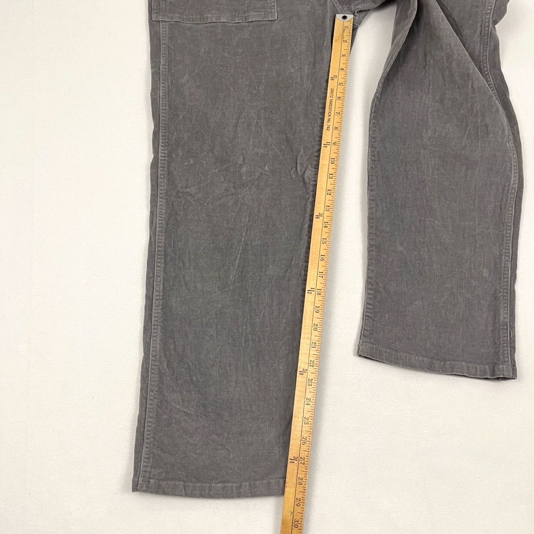 Vintage Flint & Tinder Fatigue Pants Mens 38 x 29 Gray Corduroy Chino Straight 5-Pocket Denim? Size US 38 / EU 54 - 7 Thumbnail