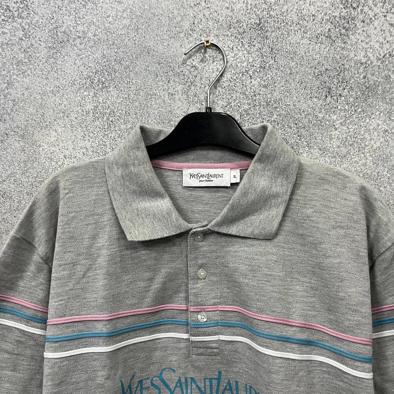 Vintage Yves Saint Lauren Vintage Polo T-shirt Grey Size US XL / EU 56 / 4 - 4 Thumbnail