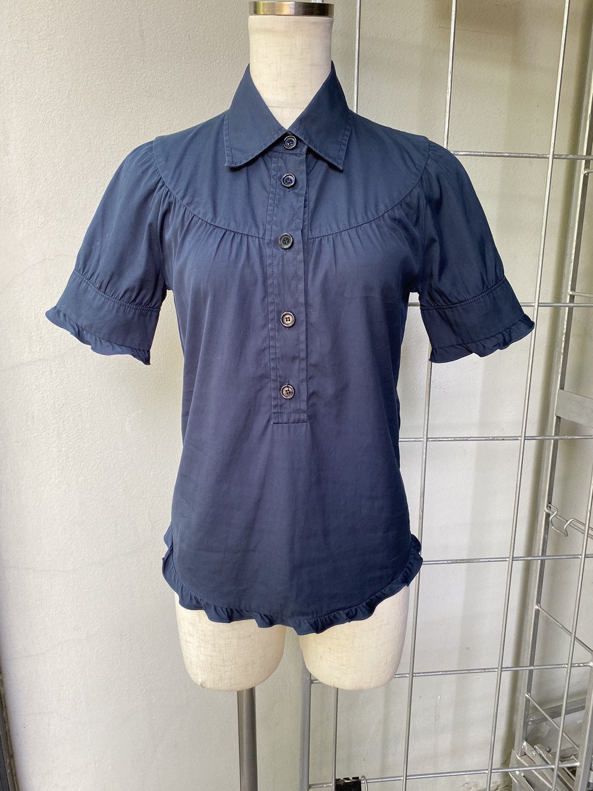 Miu Miu MIU MIU dark polo blouse Size ONE SIZE - 6 Thumbnail