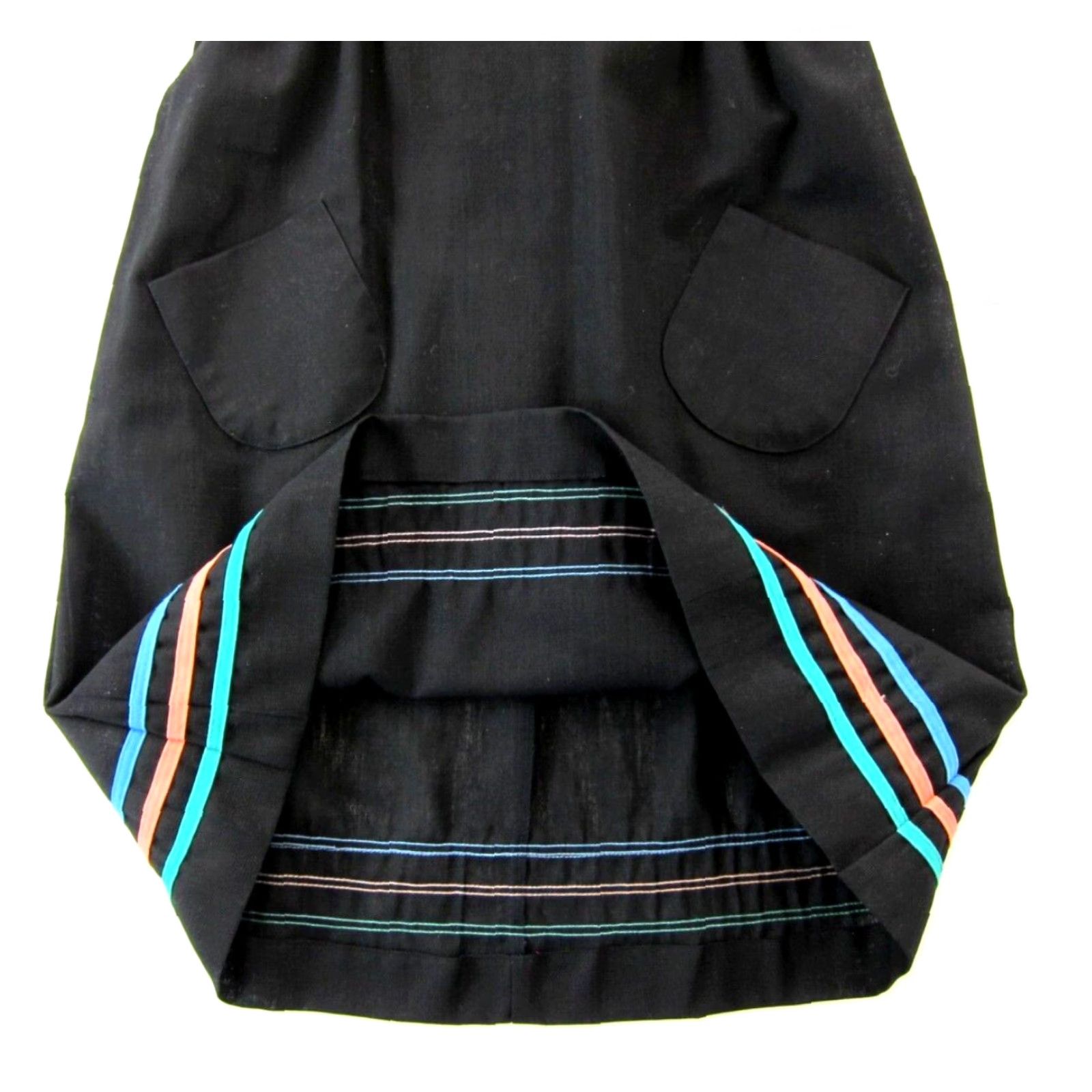 Vintage VINTAGE Black Orange Blue Green Cotton Pocket Tank Sun Apron Dress Medium Size M / US 6-8 / IT 42-44 - 7 Thumbnail
