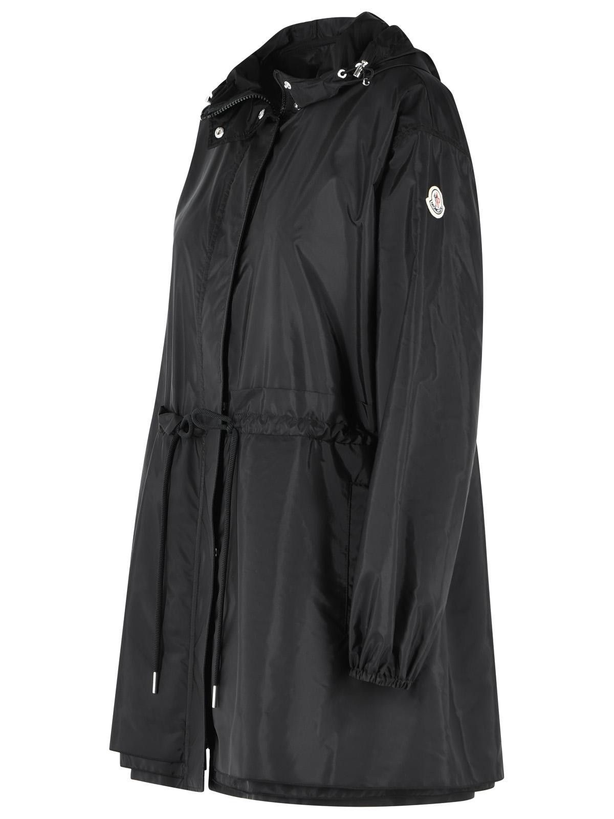 Moncler MONCLER Weteau' Black Nylon Midi Jacket With Hood And Ruffles Size M / US 6-8 / IT 42-44 - 1 Thumbnail