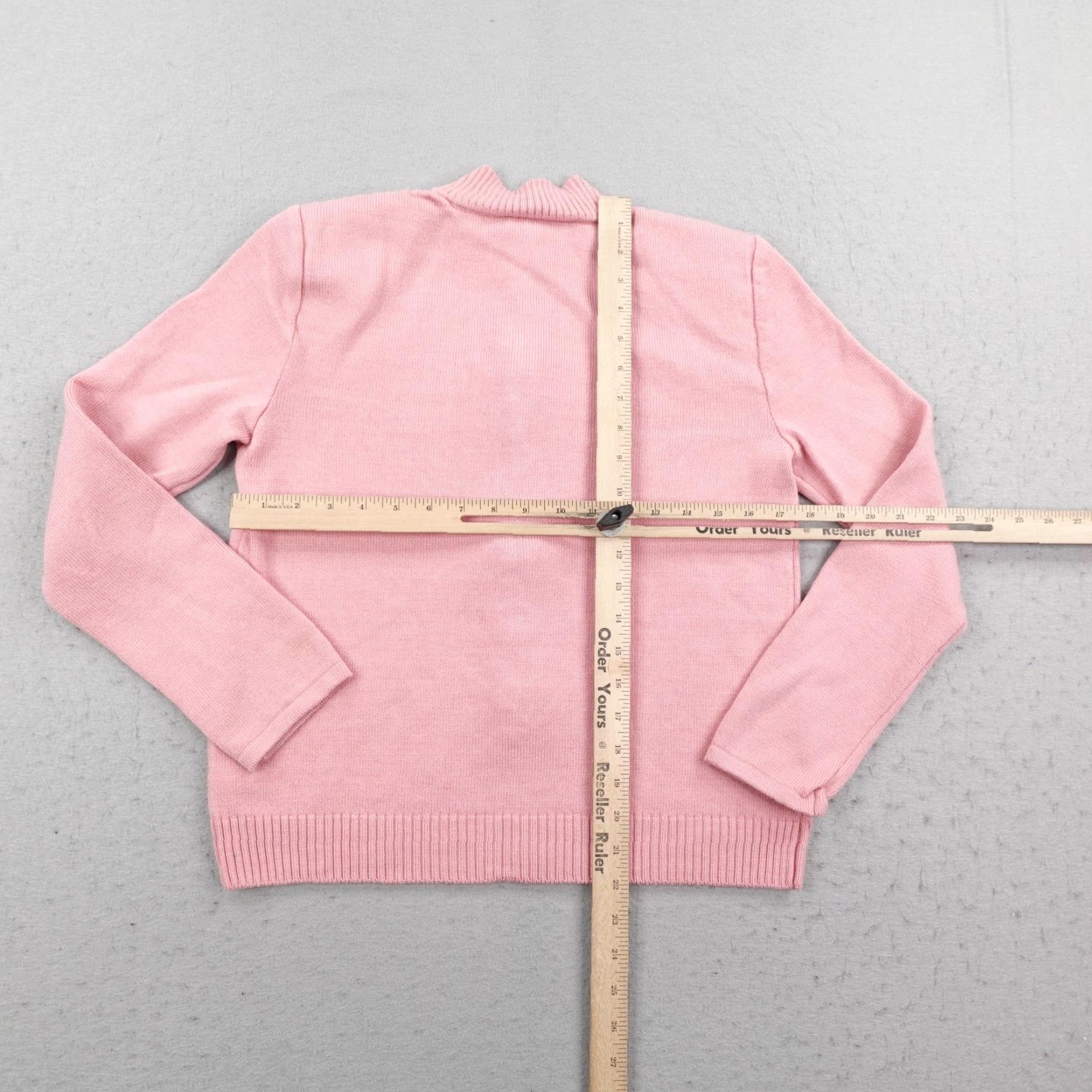 St. John St John Sweater Womens Small Pink Wool Blend Zip Jacket Elbow Patches Cardigan Size S / US 4 / IT 40 - 5 Thumbnail