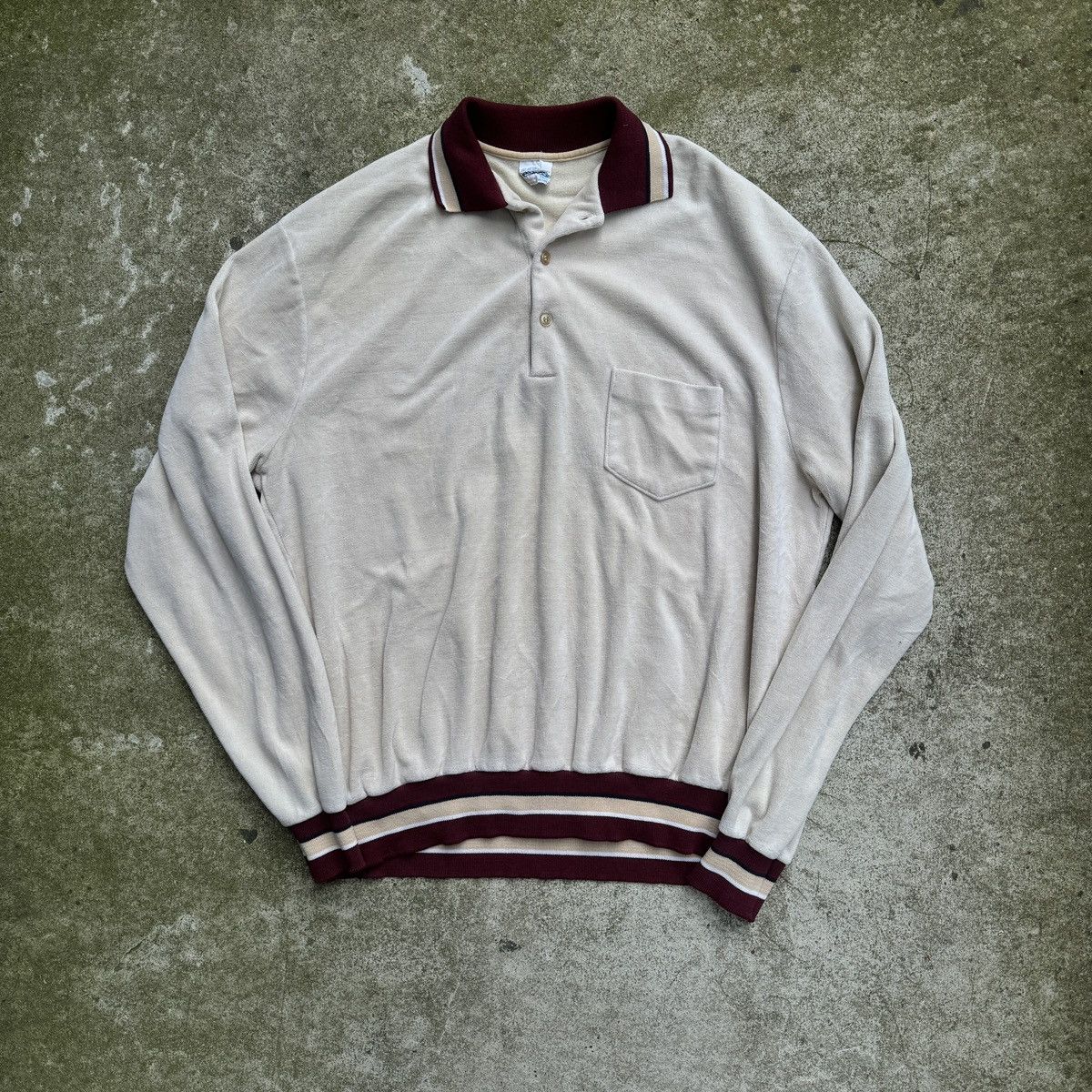 Vintage 70s JcPenney Velour Velvet Polo ERD Grunge Raimundo Size US XL / EU 56 / 4 - 1 Thumbnail