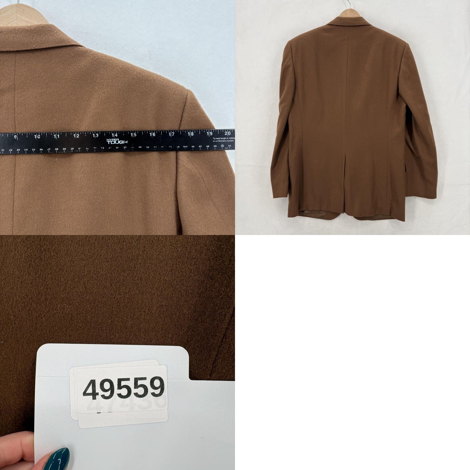 Vintage VINTAGE Flying Cross Sport Coat Jacket Mens 40R Brown Wool Cashmere 3 Button Notch Lapel Single-Breasted Italy Size US XXS / EU 40 - 10 Thumbnail