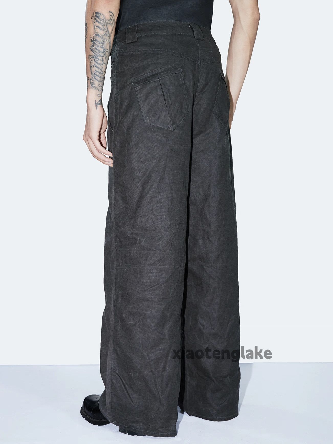 Vintage xtl retro loose baggy hiphop flared wax faded pants Size US 32 / EU 48 - 3 Thumbnail