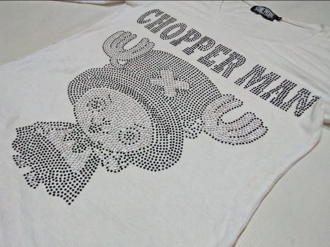 Anime TONY CHOPPER MAN One Piece Crystals White Scoop Neck Tee Size L / US 10 / IT 46 - 5 Thumbnail