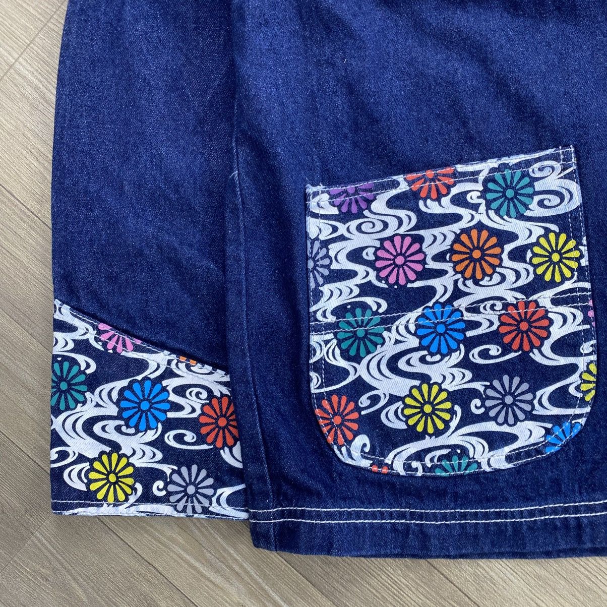 Japanese Brand 2000s Suntory Shoten Indigo Flowers Denim Chore Jacket Size US L / EU 52-54 / 3 - 7 Thumbnail
