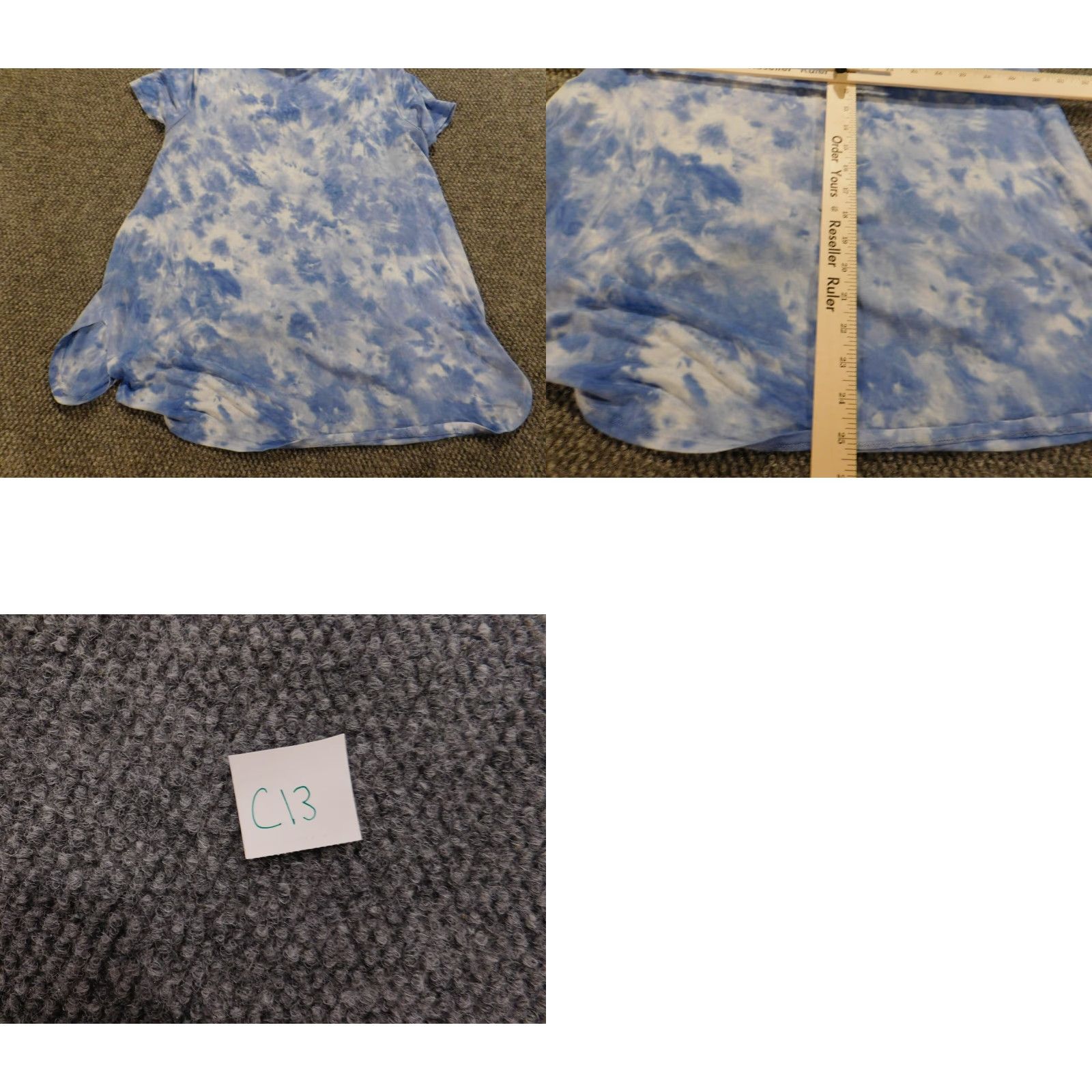 Vintage Spense Womens Shirt Large Blue pullover stretch sport Blouse Short Sleeve Round Neck Casual Regular Button Viscose Spandex Floral Basic American Size L / US 10 / IT 46 - 8 Thumbnail