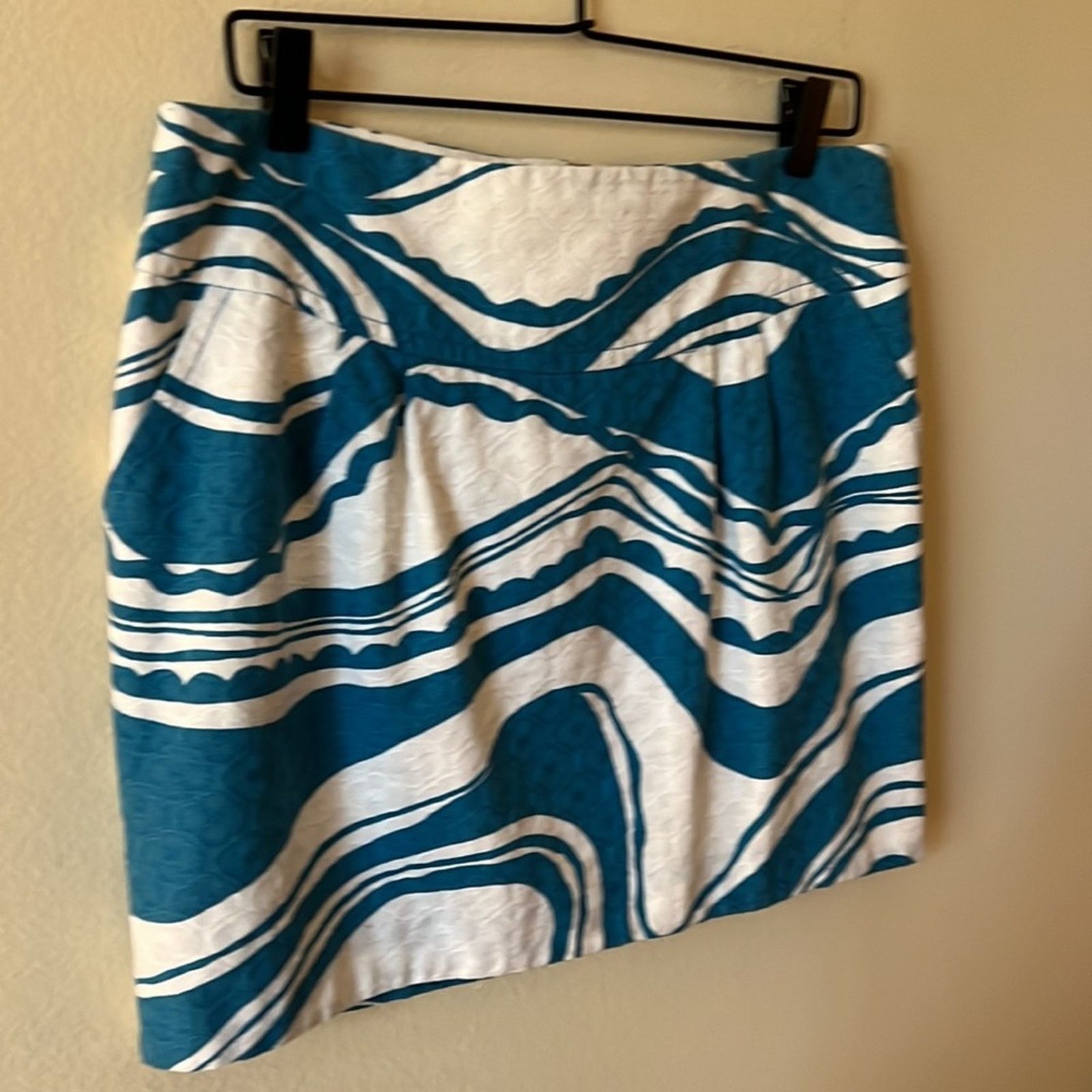Trina Turk Trina Turk Blue Swirl Print A-Line Skirt Size 12 Size 34" / US 12 / IT 48 - 3 Thumbnail