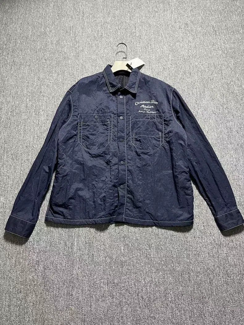 Dior Dior Embroidered Logo Navy Blue Shirt Jacket Size US XXS / EU 40 - 1 Thumbnail