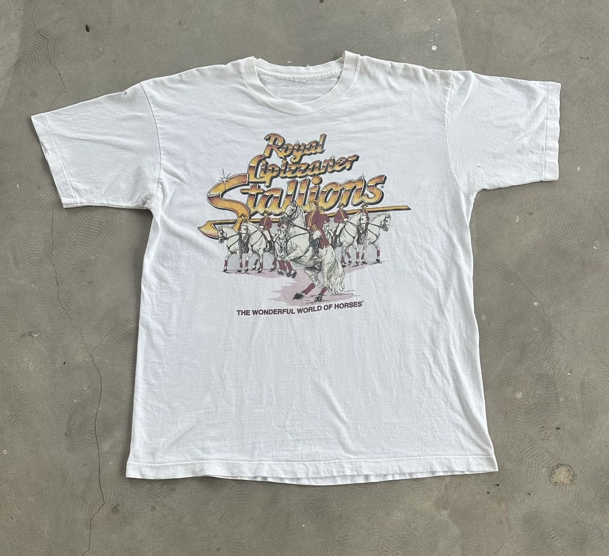 Designer × Vintage VINTAGE ROYAL LIPPIZZANER STALLIONS HORSES PAPERTHIN TEE Size US XL / EU 56 / 4 - 1 Thumbnail