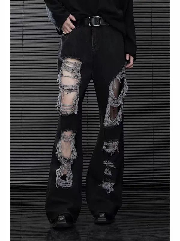Japanese Brand VIBE Pioneer multi-hole design beggar baggy jeans Size US 34 / EU 50 - 6 Thumbnail