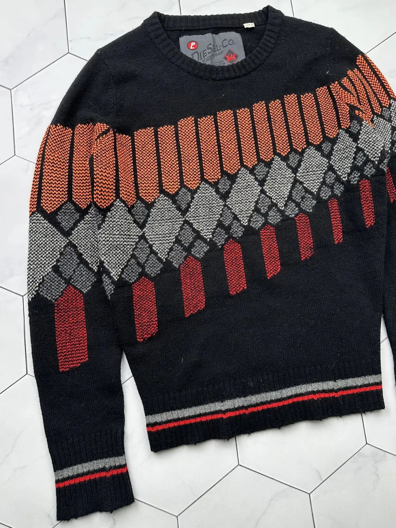 Diesel Diesel Vintage Distressed Wool Sweater (B212) Size M / US 6-8 / IT 42-44 - 2 Thumbnail