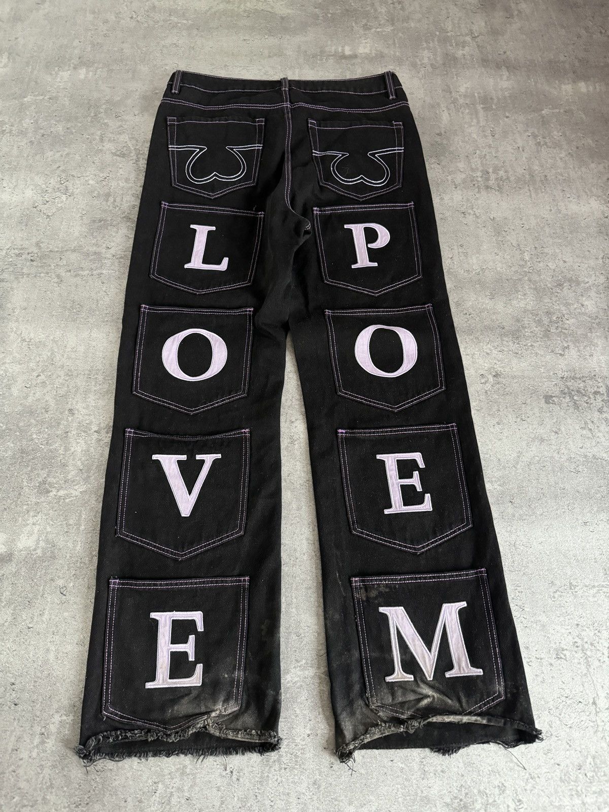 Japanese Brand × Rap Tees × Vintage Love Poem vintage baggy jeans denim rap skate logo print y2k Size US 33 - 2 Thumbnail