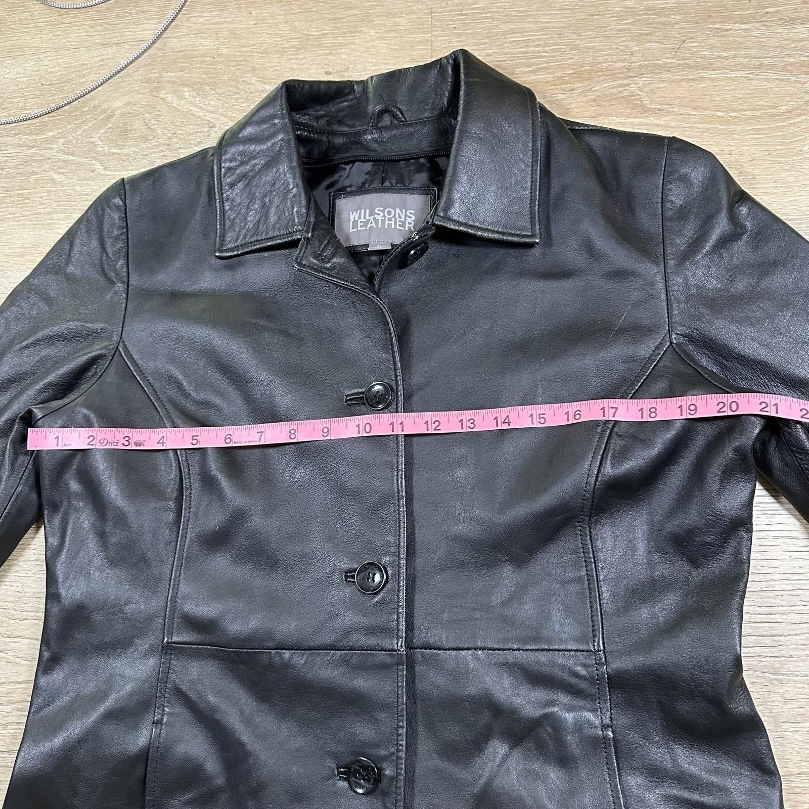 Wilsons Leather Wilsons Leather Women's Leather Jacket L Black Classic Style Size L / US 10 / IT 46 - 4 Thumbnail